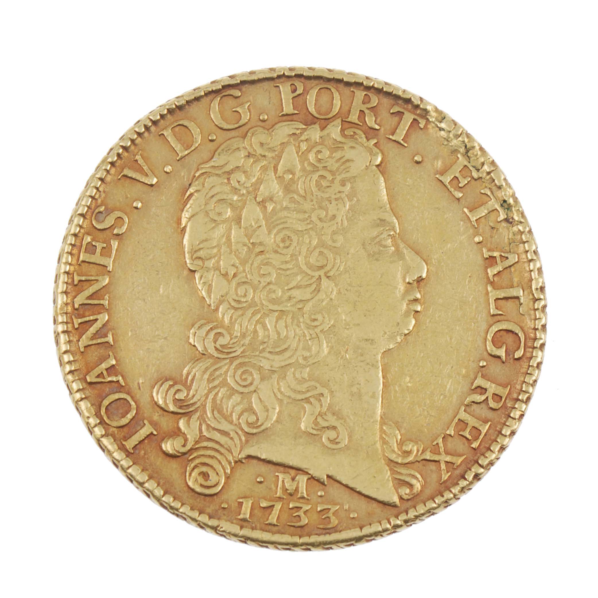 MONEDA EN ORO JOAO V DE PORTUGAL. 1733.