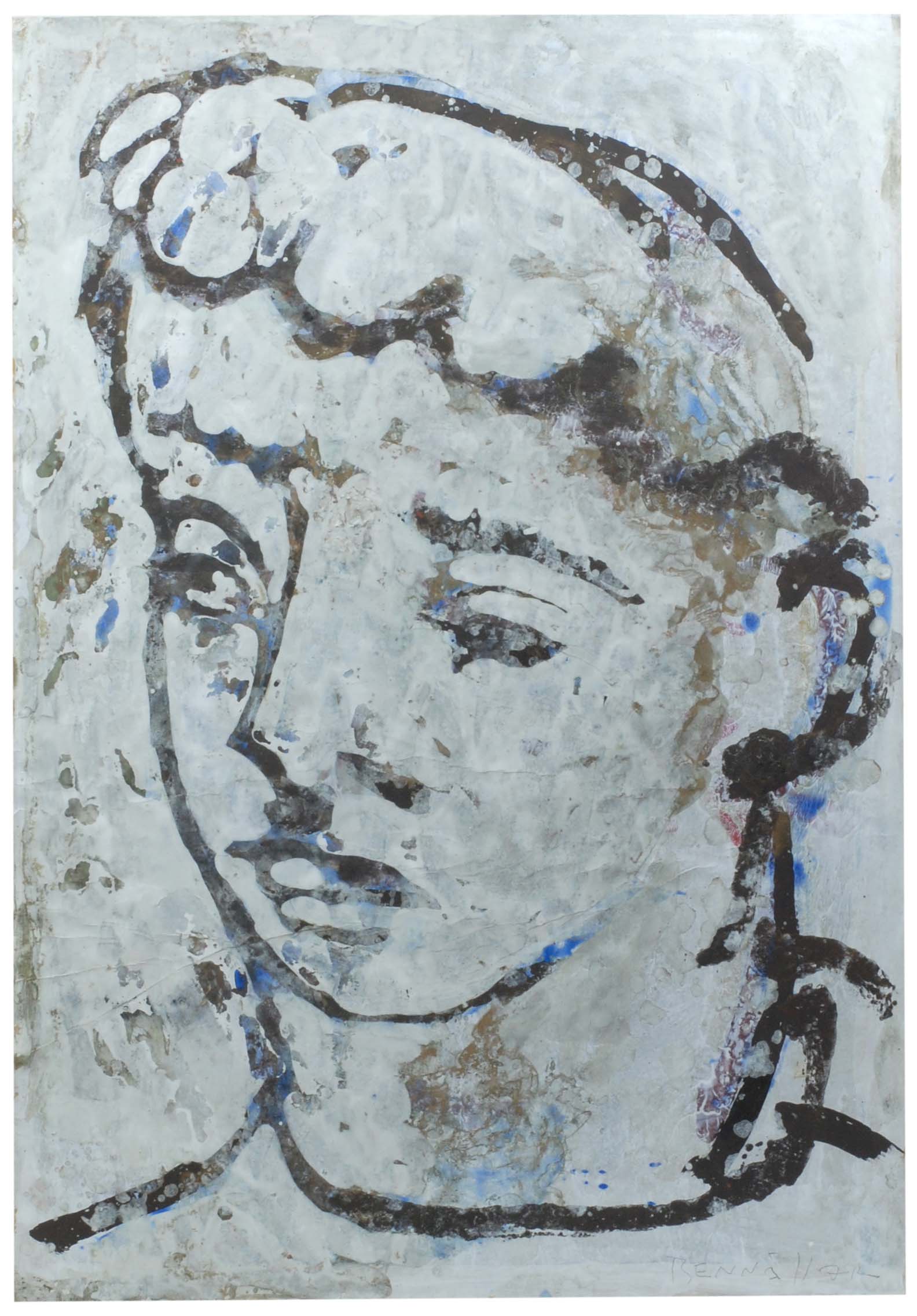 JOAN BENNASSAR (1950), "Bernat I"., Técnica mixta sobre pap