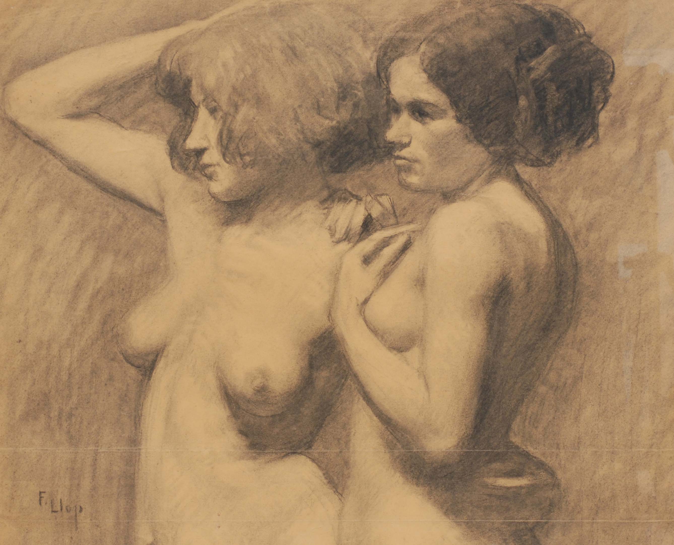 FRANCISCO LLOP MARQUES (1875-1970)., "Dos mujeres".