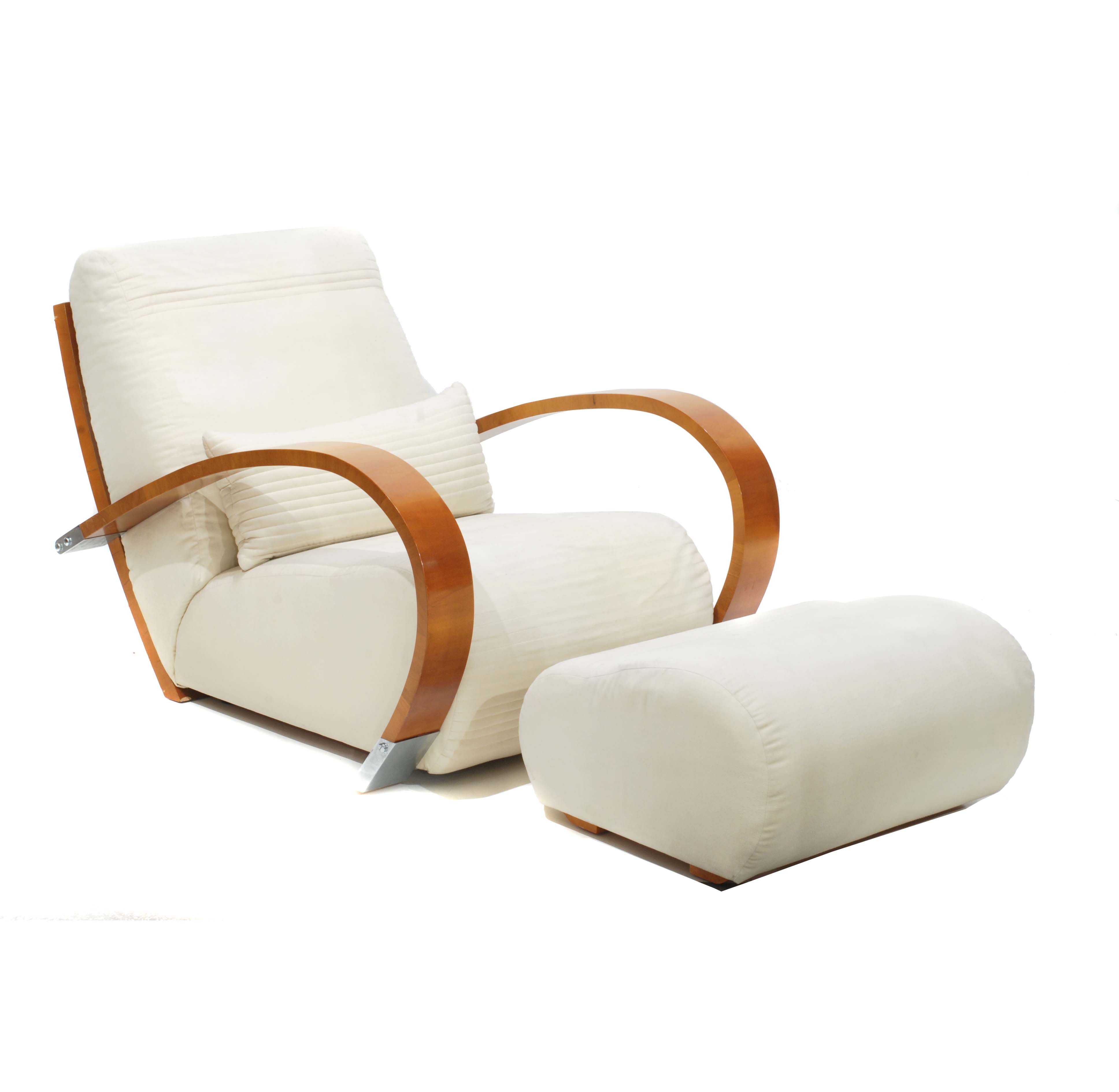 "CASABLANCA" ARMCHAIR AND FOOTREST, 1980&#39;S