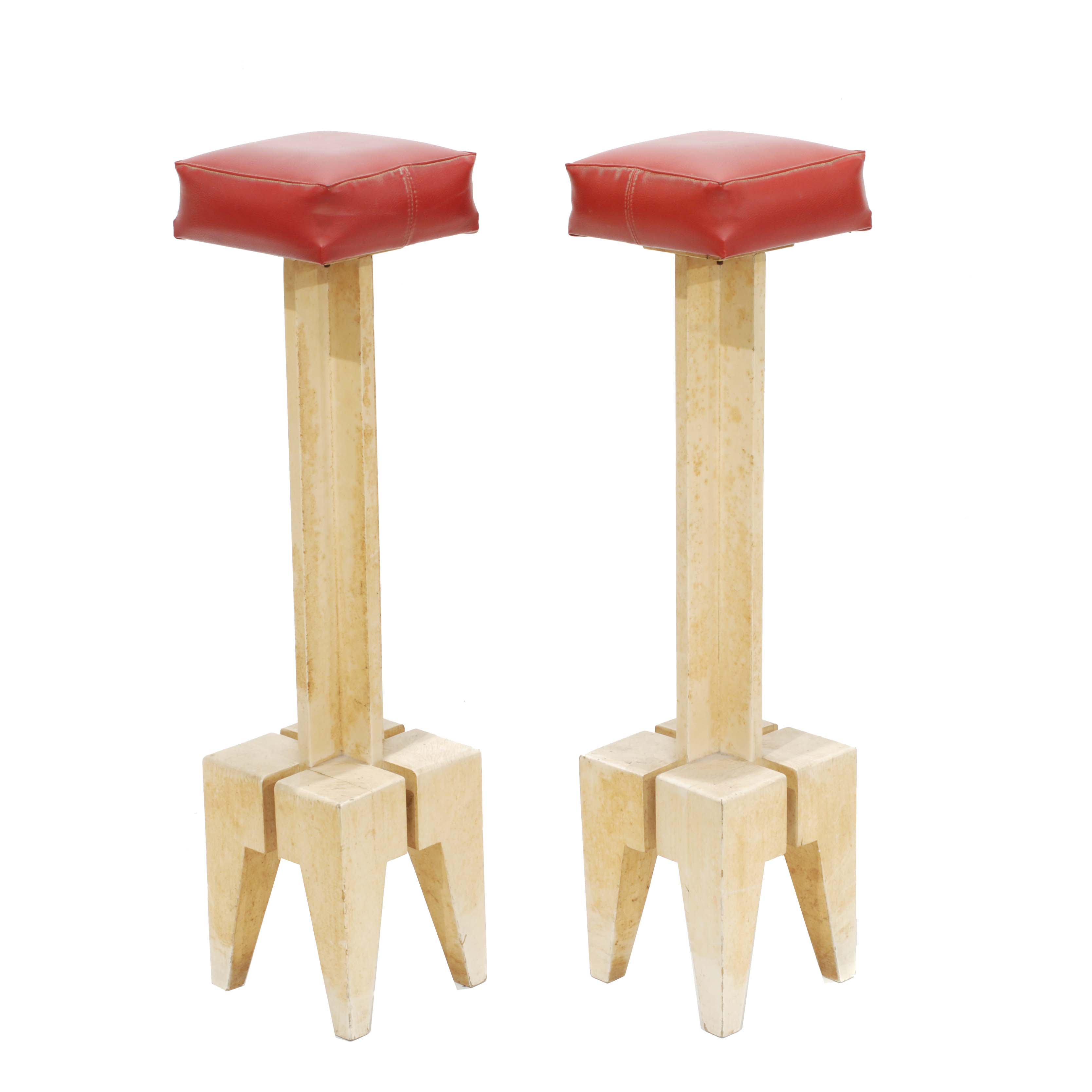 PAIR OF STOOLS, MID-TWENTIETH CENTURY. 