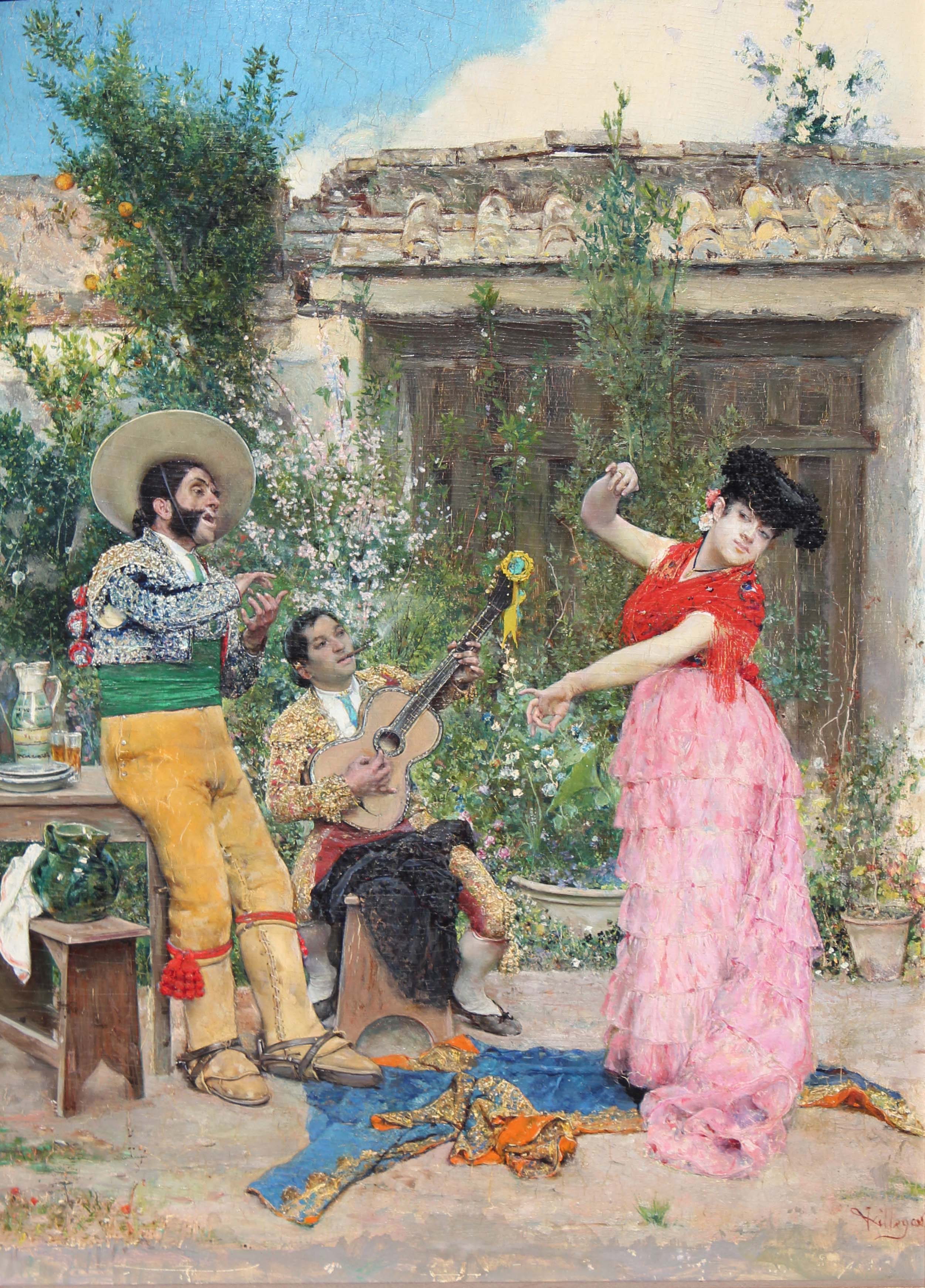 JOSÉ VILLEGAS Y CORDERO (1844/48-1921). "Flamenco partying".