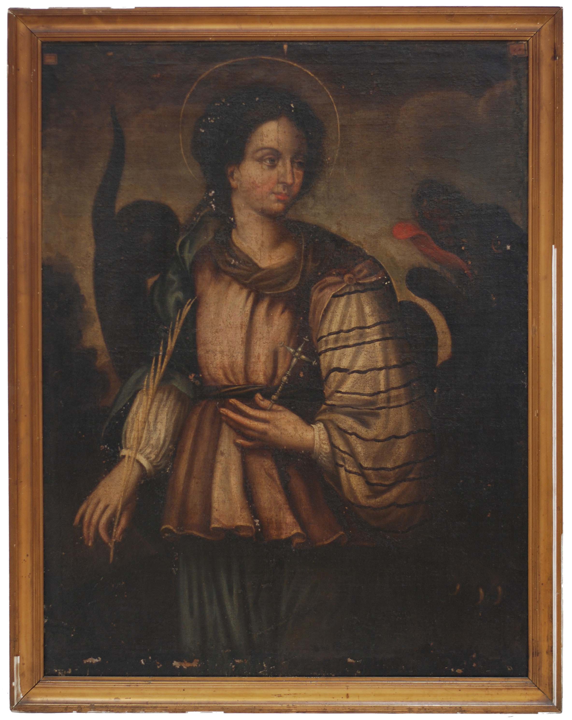 SPANISH SCHOOL, C18th. "SAINT MARGARET".