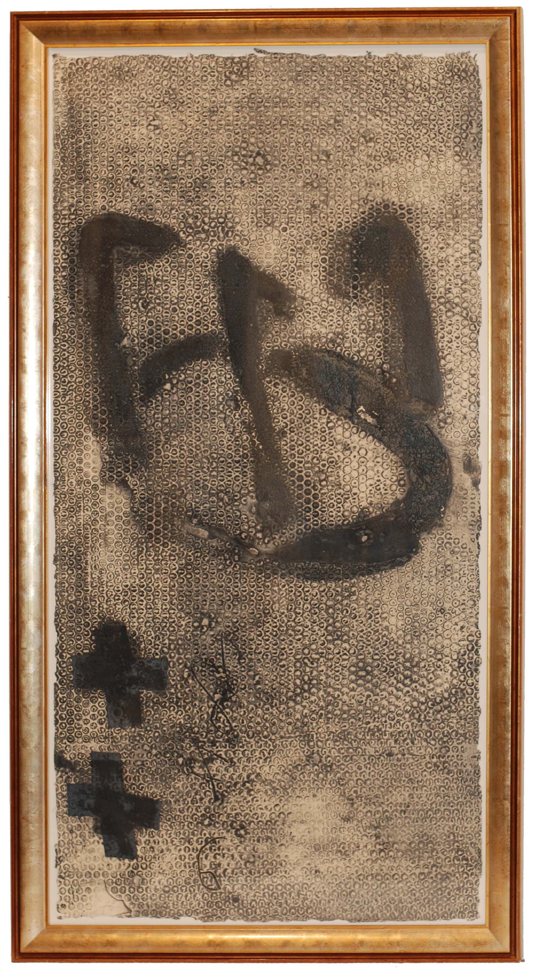 ANTONI TÀPIES (1923-2012), "Tres peus"., Aguafuerte-carboru