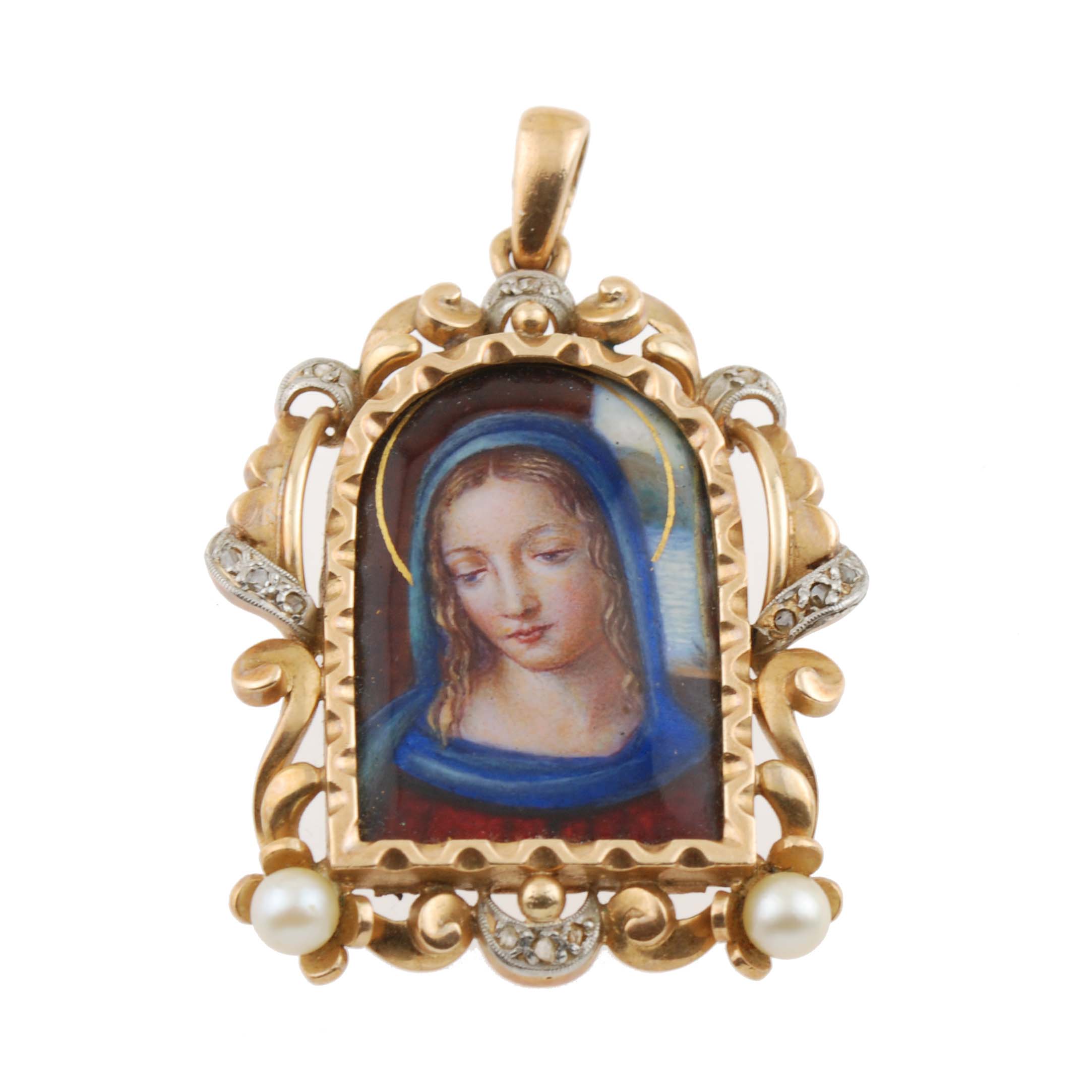 ENAMELED RELIGIOUS MEDAL.