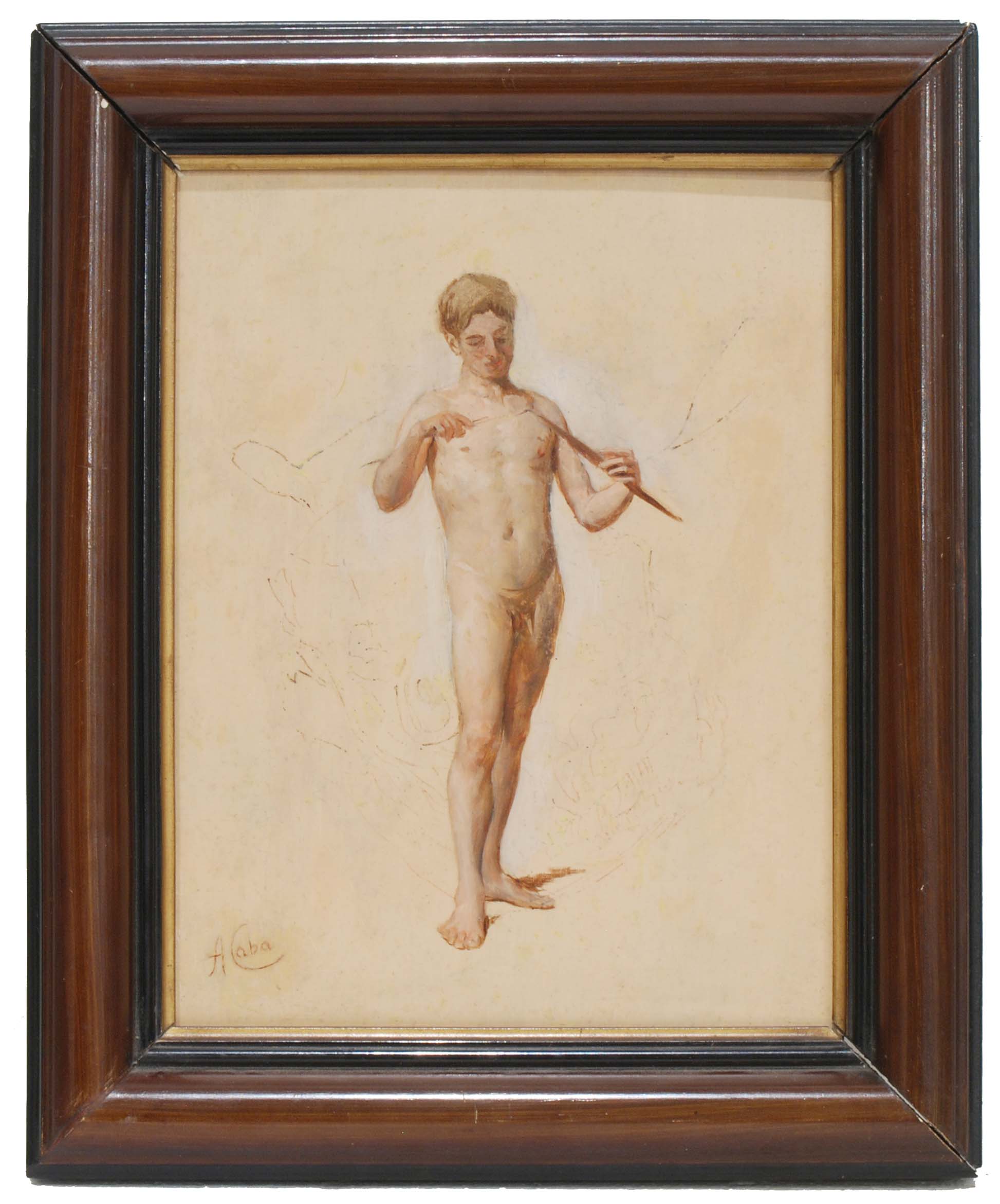 ANTONIO CABA CASAMITJANA (1838-1907). "Male Nude".