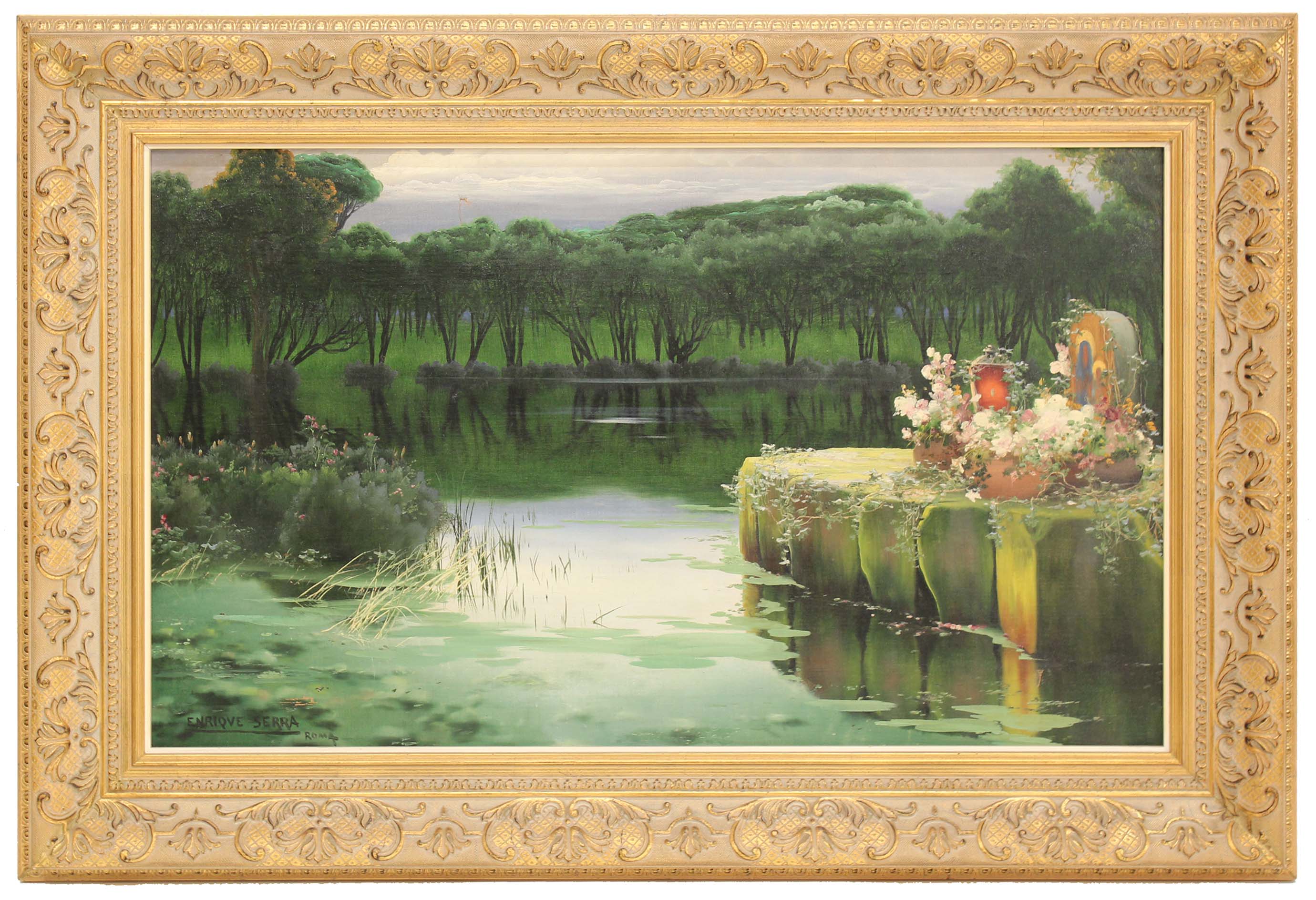 ENRIQUE SERRA Y AUQUÉ (1859-1918). "THE PONTIAS PONDS", ROM