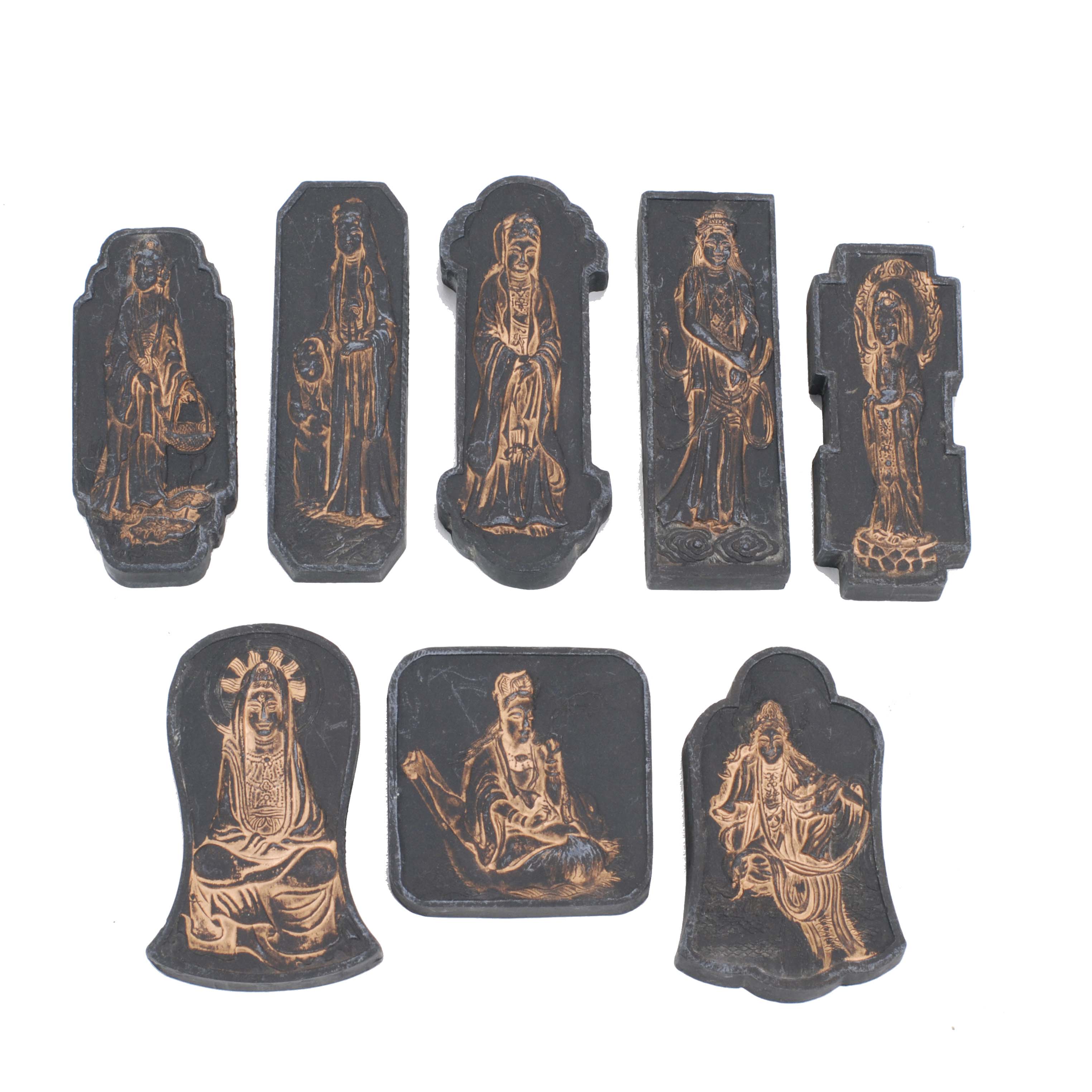 SET OF CHINESE INK STONES, BEGINNING OF THE 20TH CENTURY