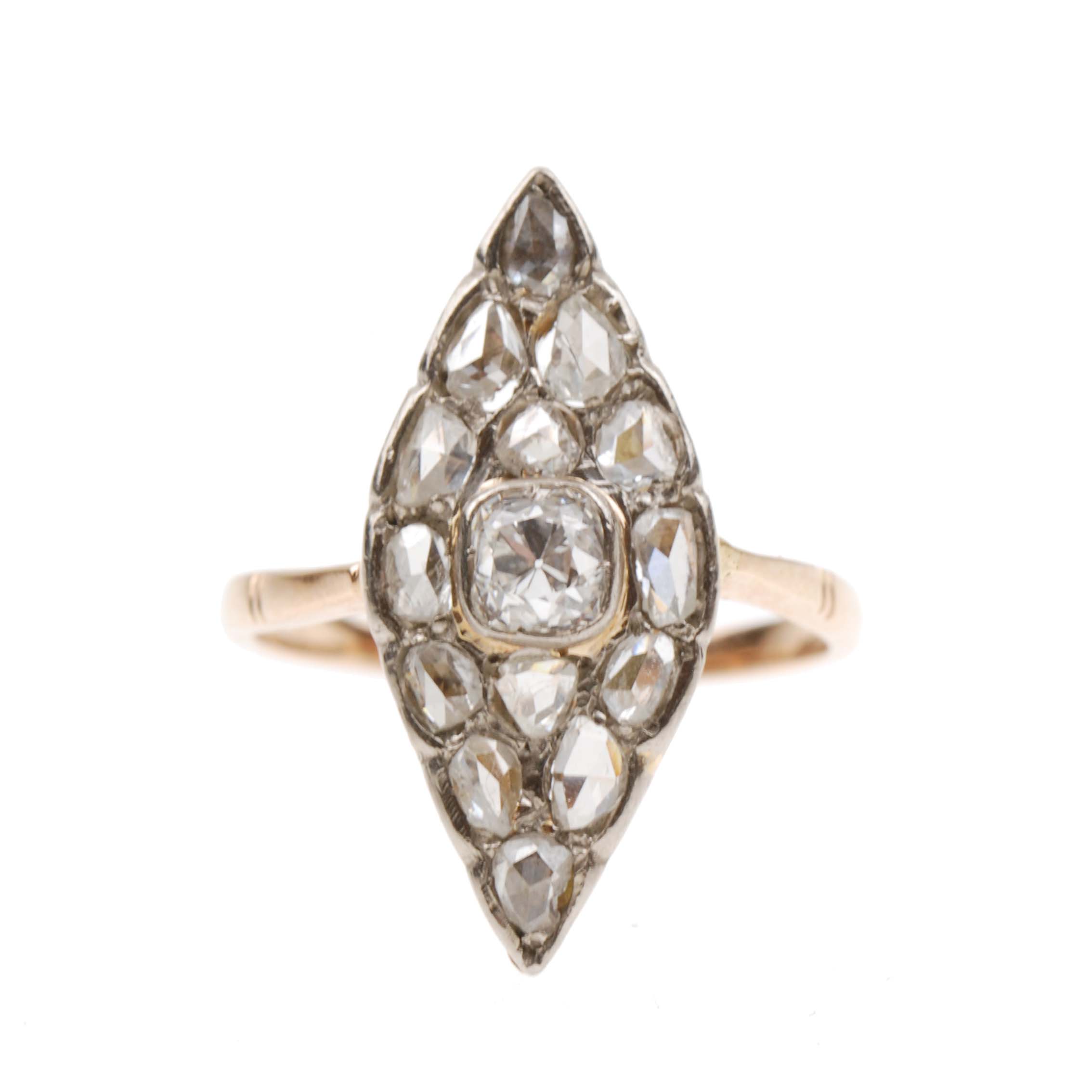 NAVETTE RING, FIRST THIRD OF THE 20TH CENTURY 