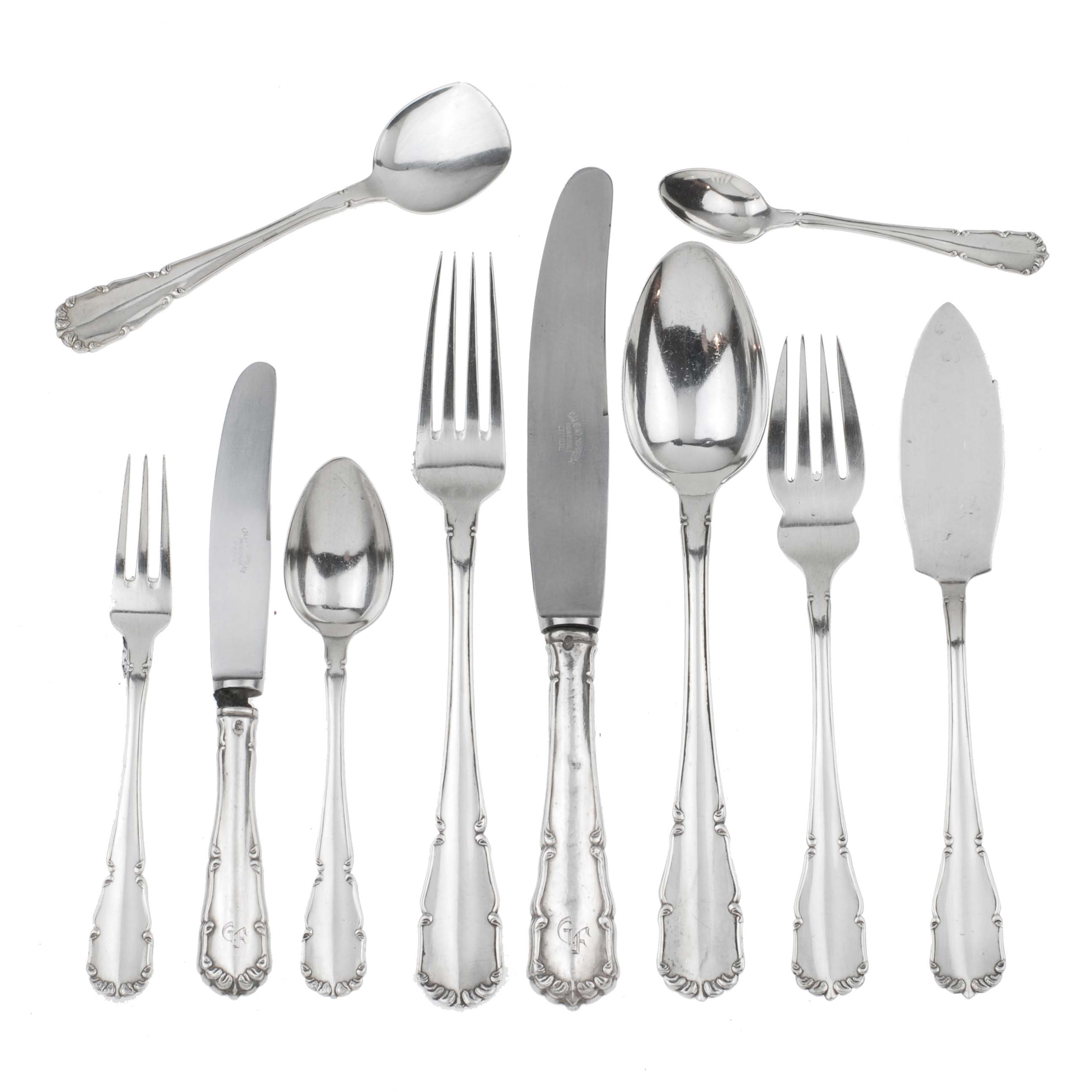 SILVER CUTLERY, BARCELONA, MID 20TH CENTURY. 