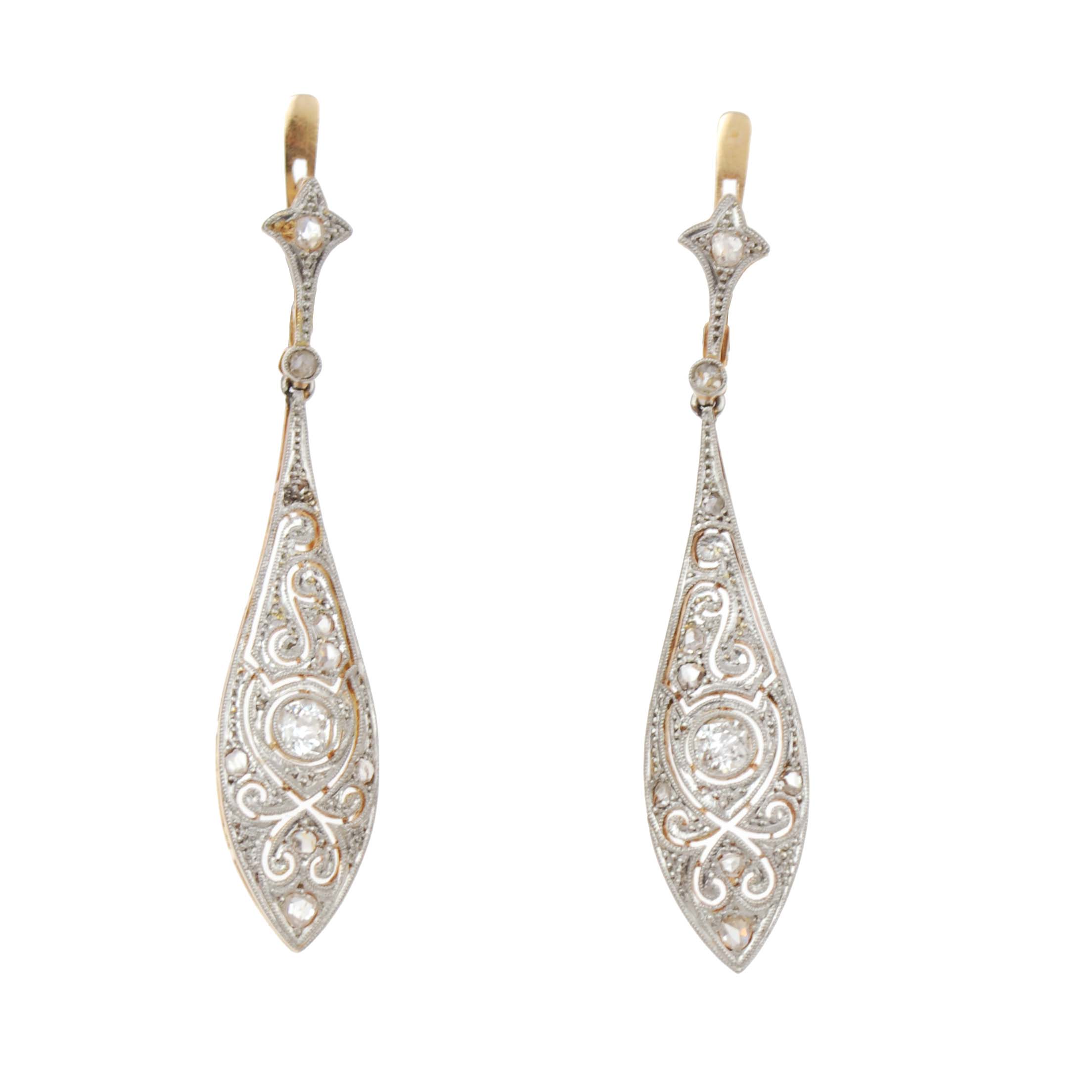 LONG EARRINGS, EARLY 20TH CENTURY.