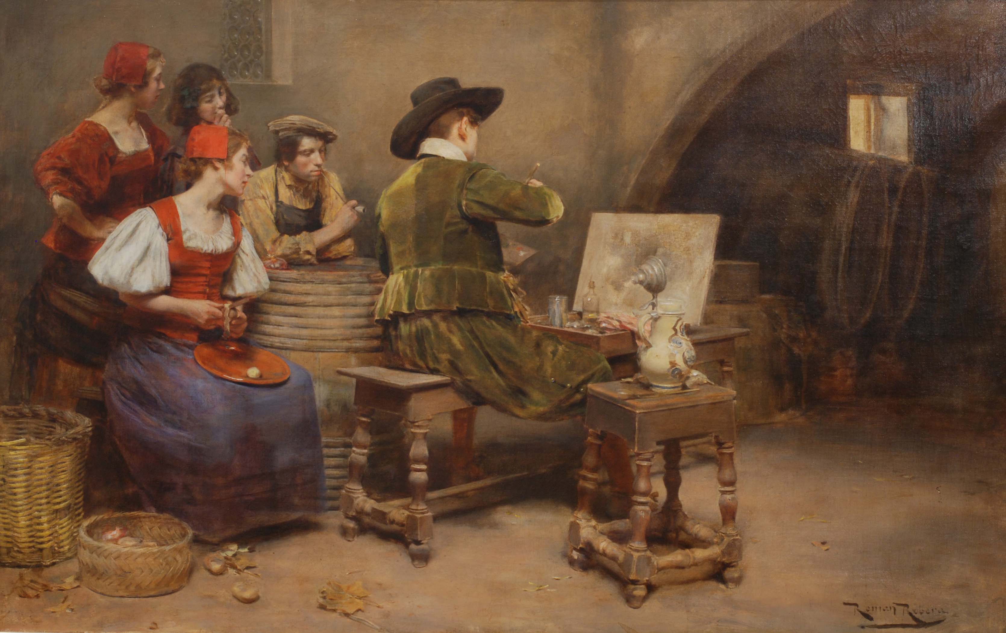 ROMÁN RIBERA CIRERA (1848-1935). "PINTOR DE ANTAÑO" CIRCA 1