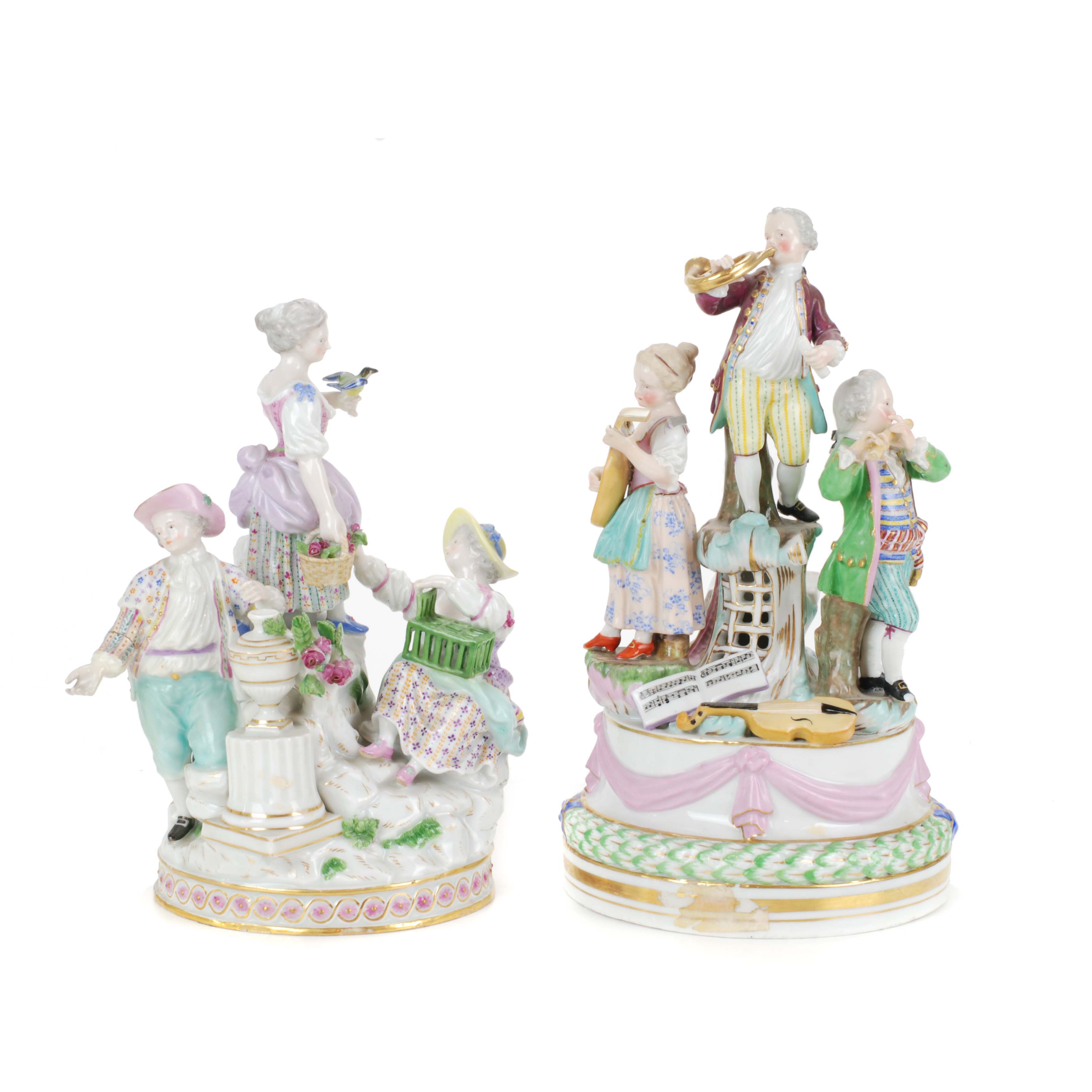 MEISSEN. DOS FIGURAS DE PORCELANA, SIGLO XX