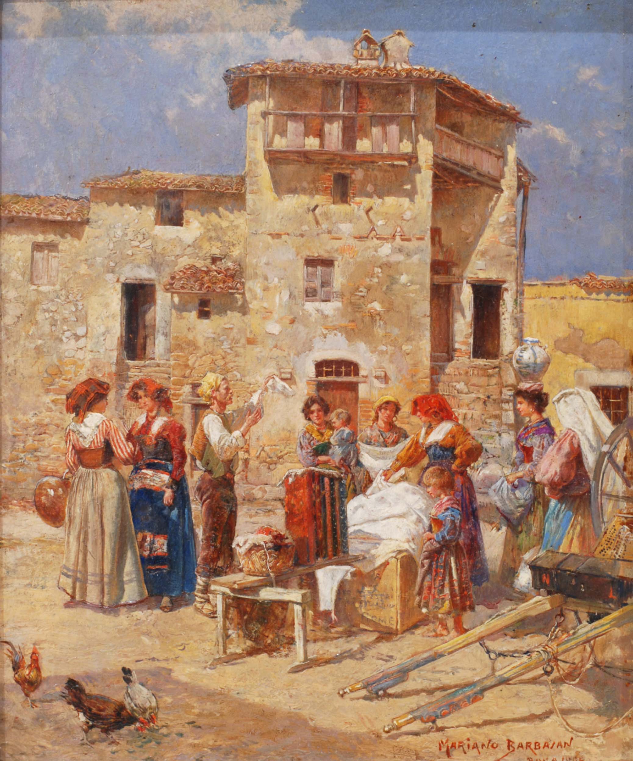 MARIANO BARBASAN Y LAGUERUELA (1864-1924). "LAVANDERAS", RO