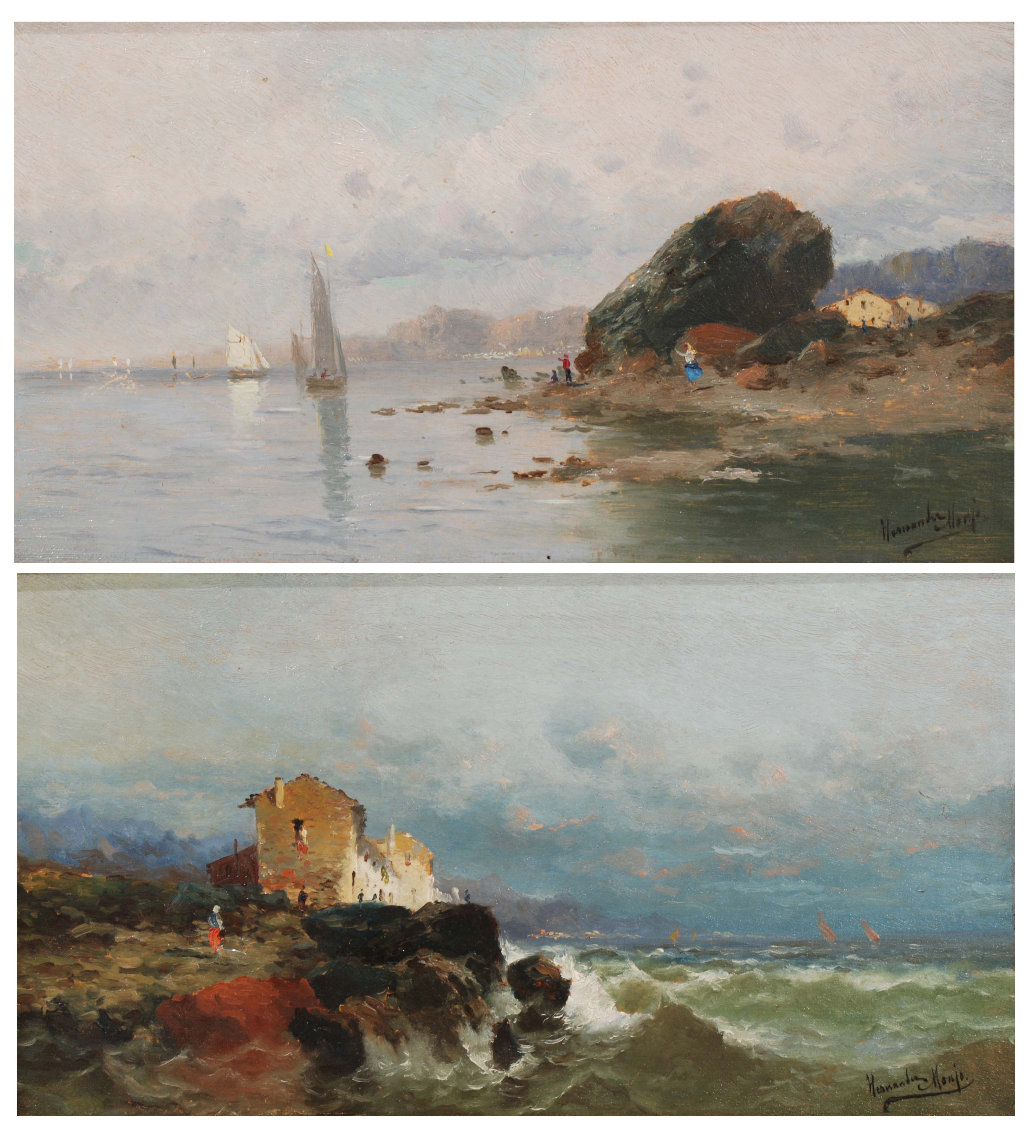 HERNANDEZ MONJO (1862-1937) "SEASCAPES"