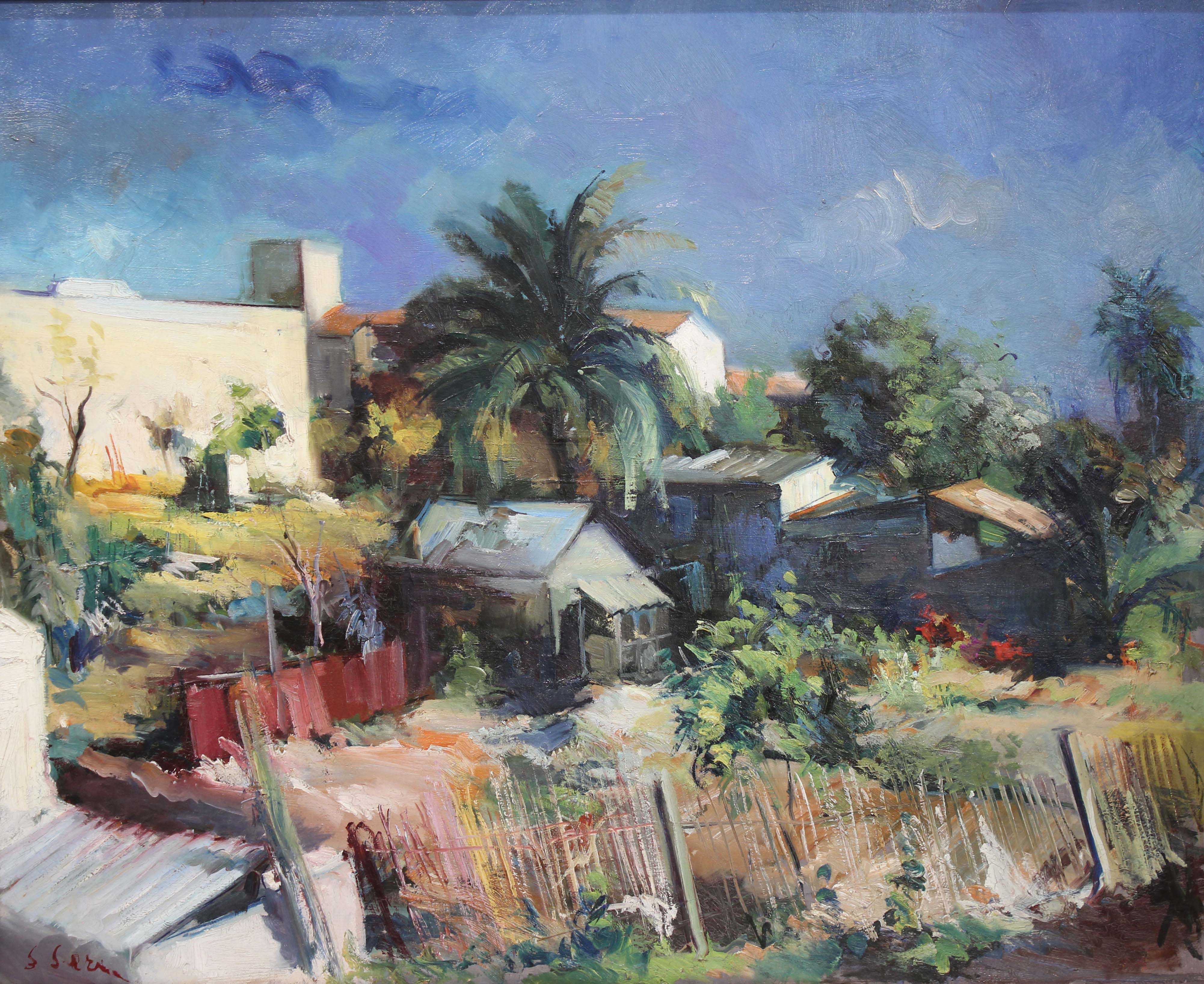 JOAN SERRA MELGOSA (1899-1970). "PATIO CON PALMERA".