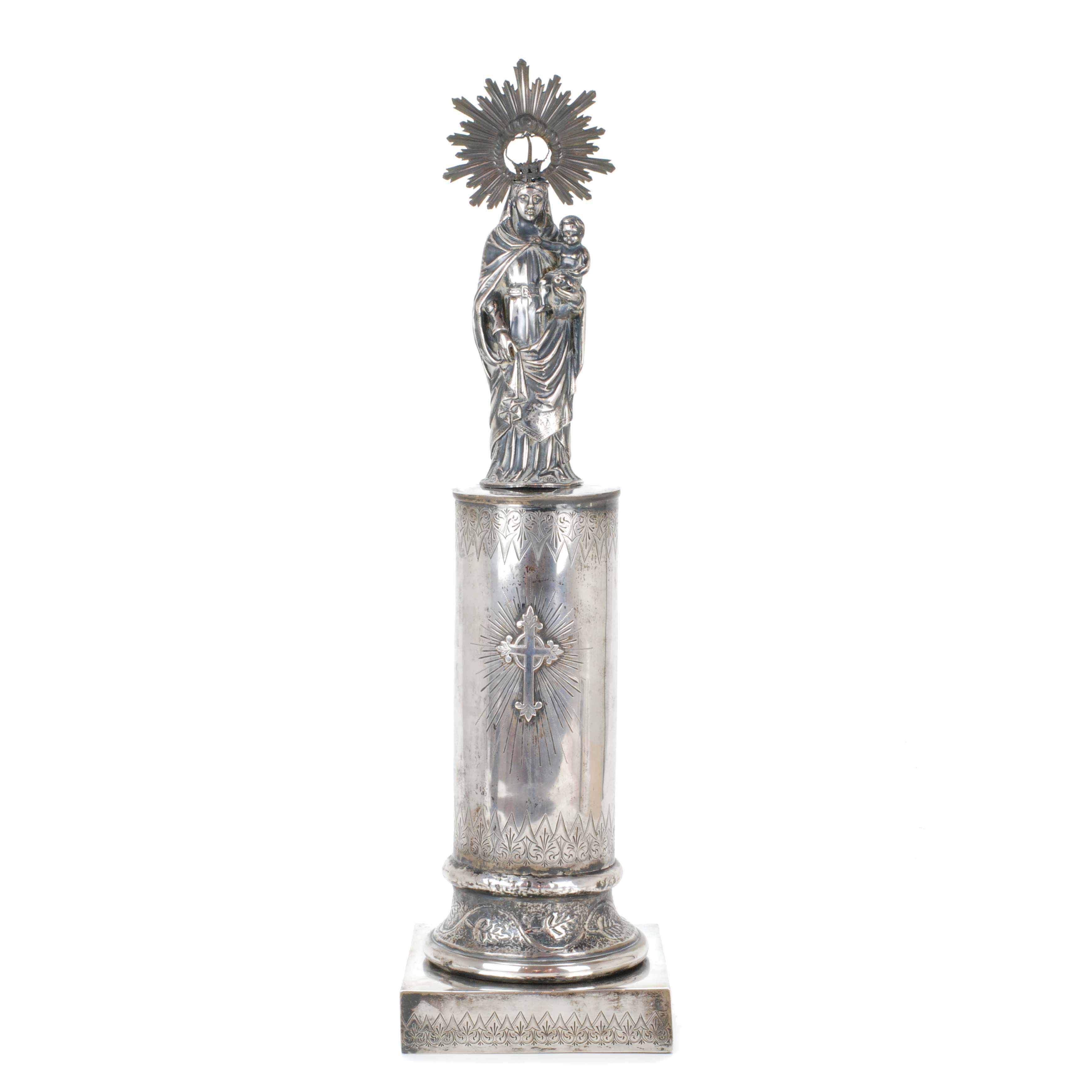 SILVER ZARAGONZAN STATUETTE OF THE "VIRGIN OF PILAR", FIRST