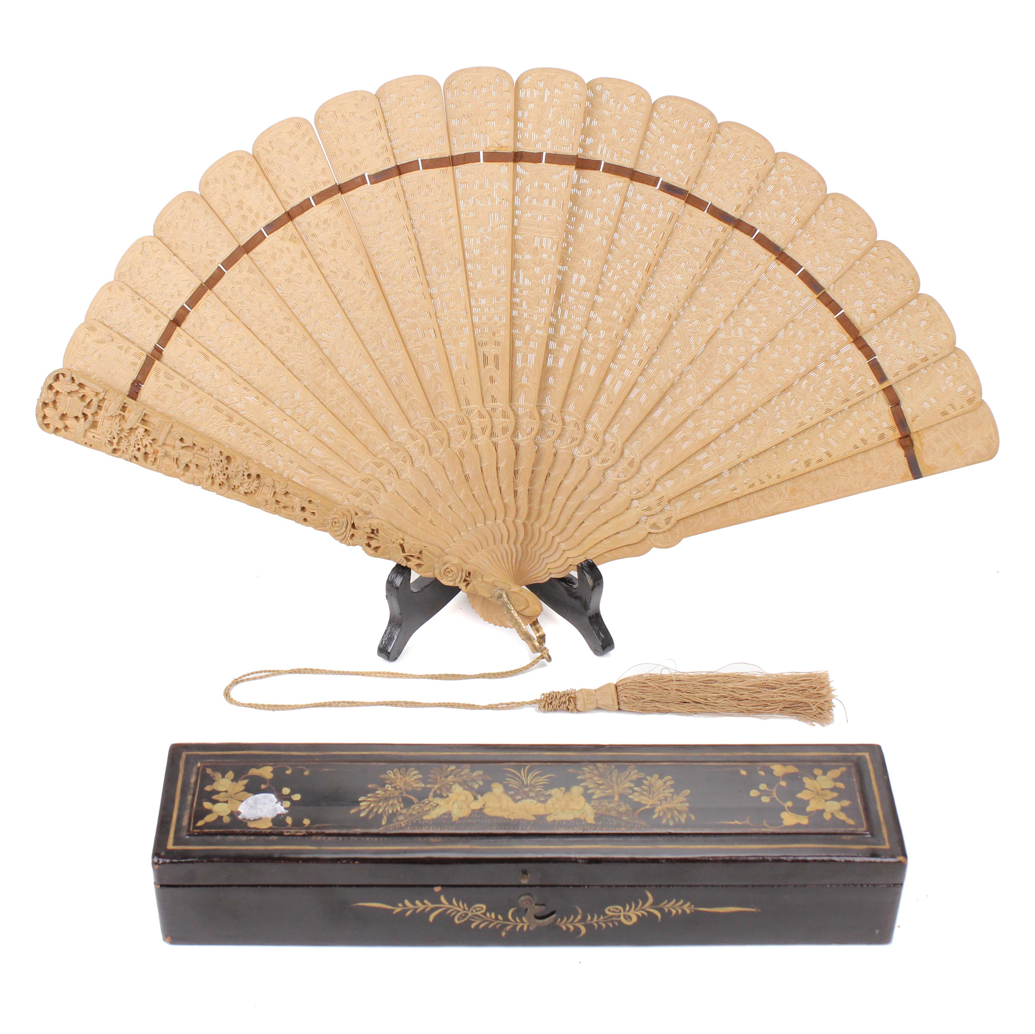 CHINESE DECK OF CARDS  FAN, LATE C19th.