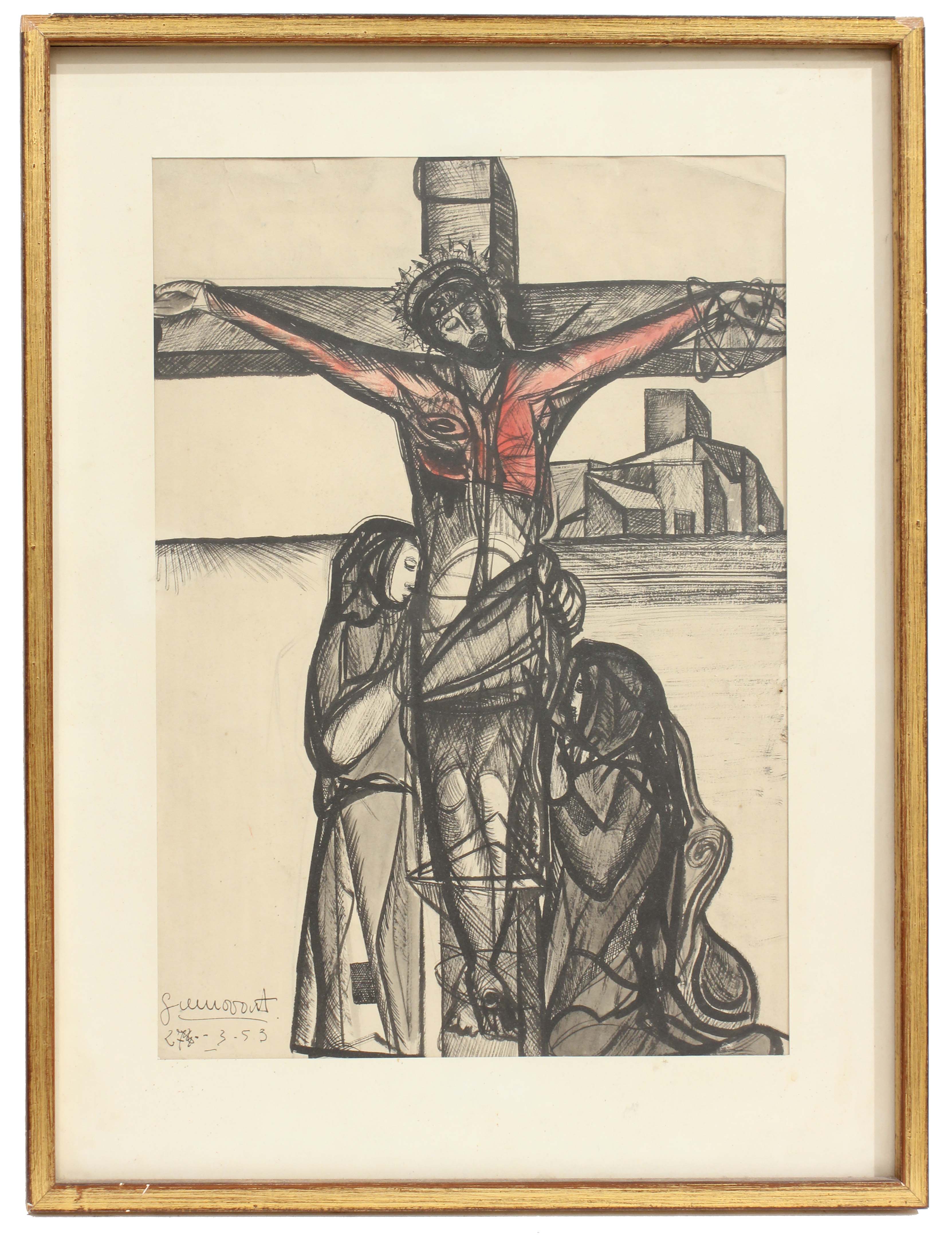 JOSEP GUINOVART (1927-2007). "CRUCIFICCIÓN", 1953.