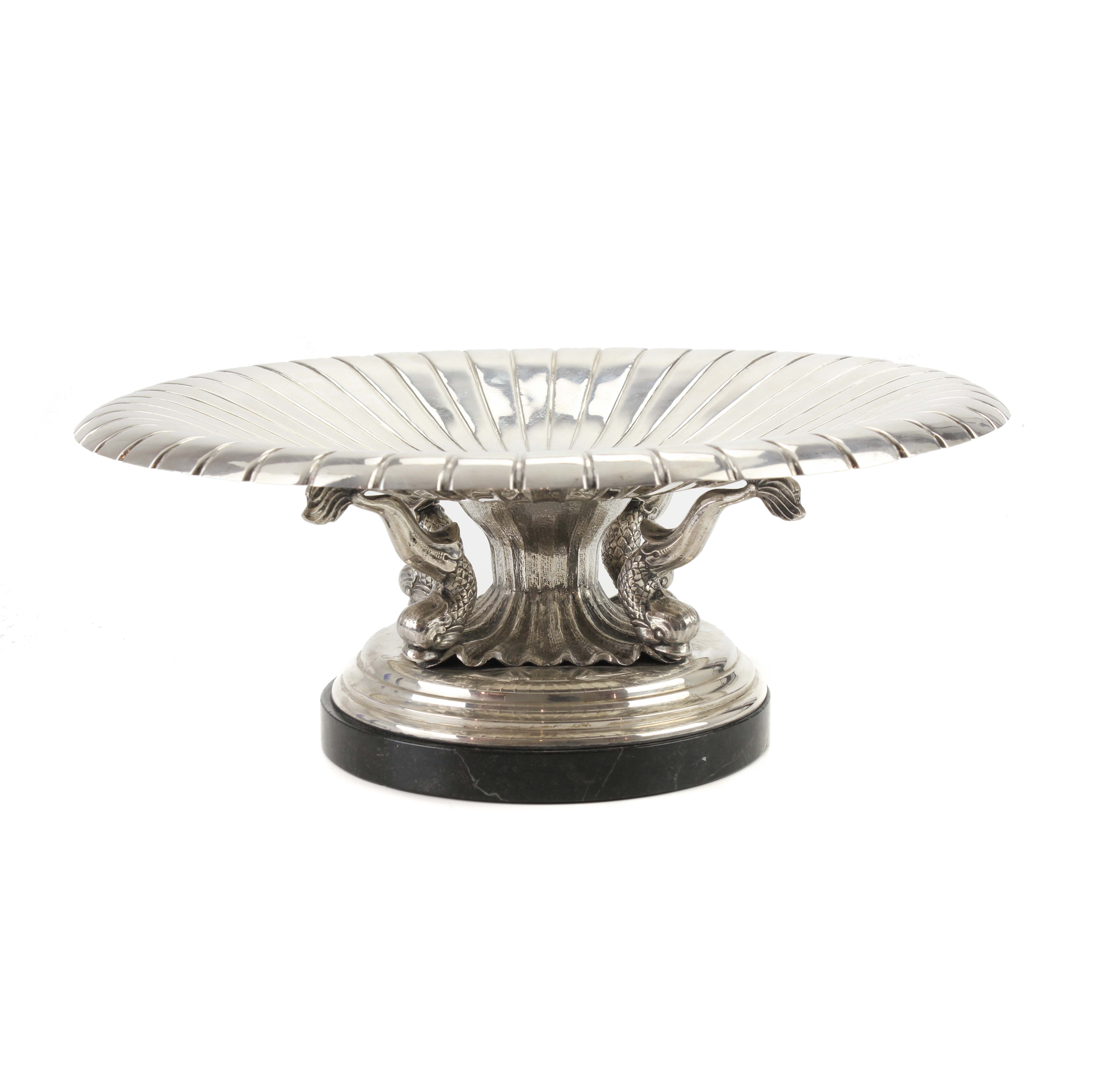 LARGE SPANISH SILVER CENTREPIECE, MID C.20th.