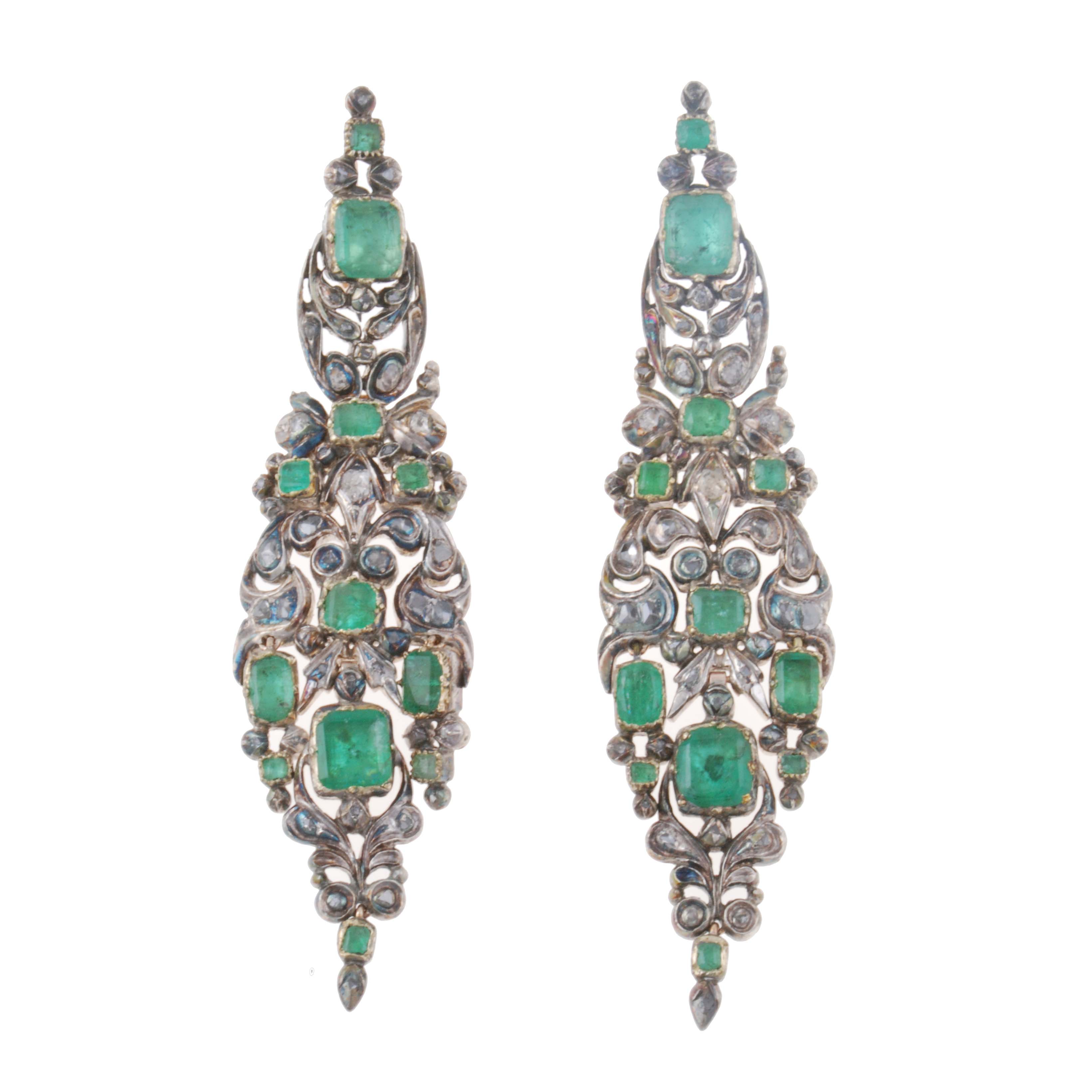 CATALAN DROP EARRINGS, C19th.