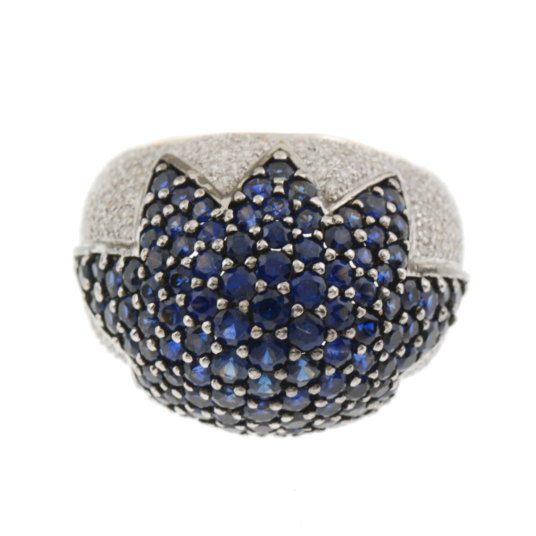 BOMBÉ DIAMOND AND SAPPHIRE RING. 