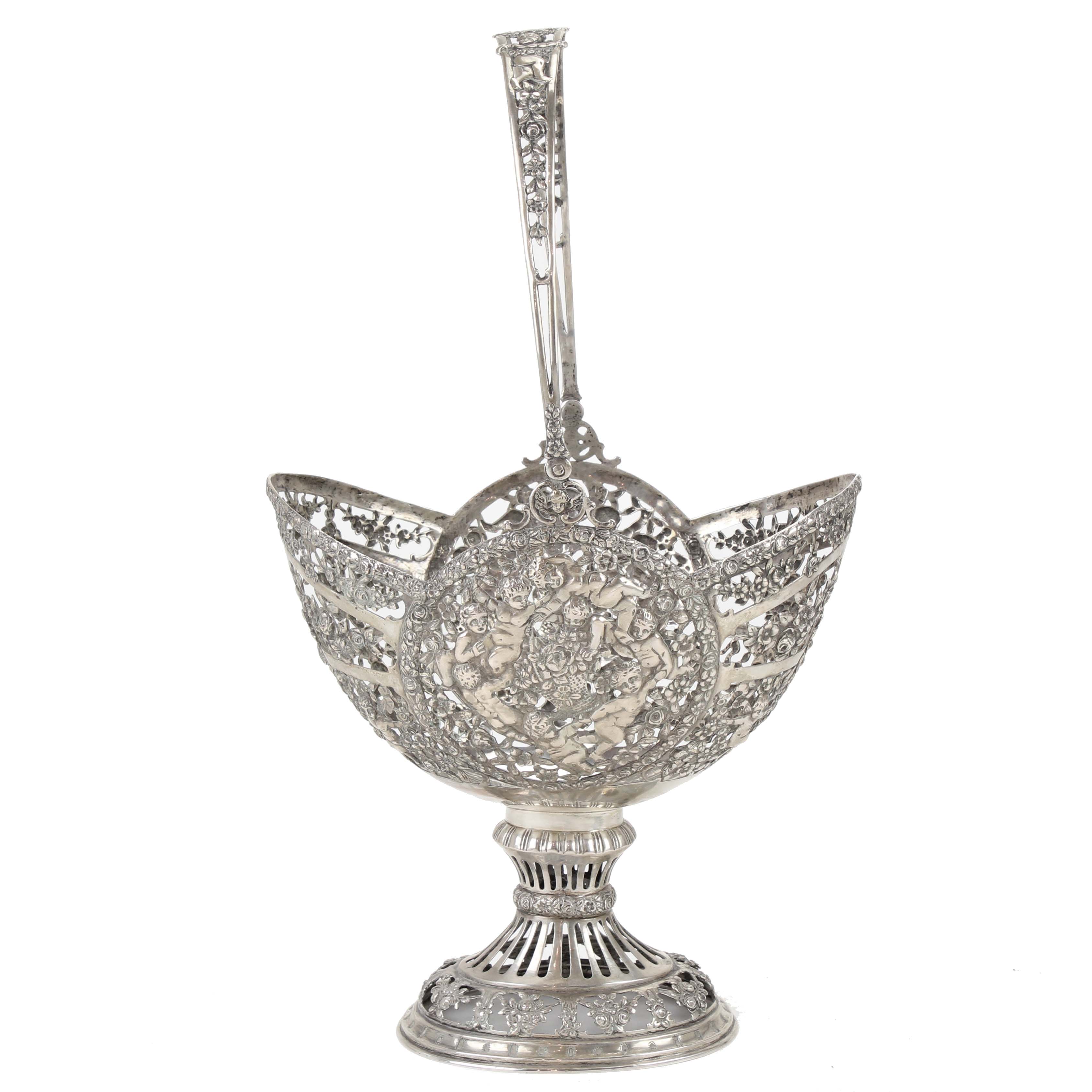 GERMAN SILVER OPENWORK CENTRE PIECE, LAST THIRD C19th - EAR