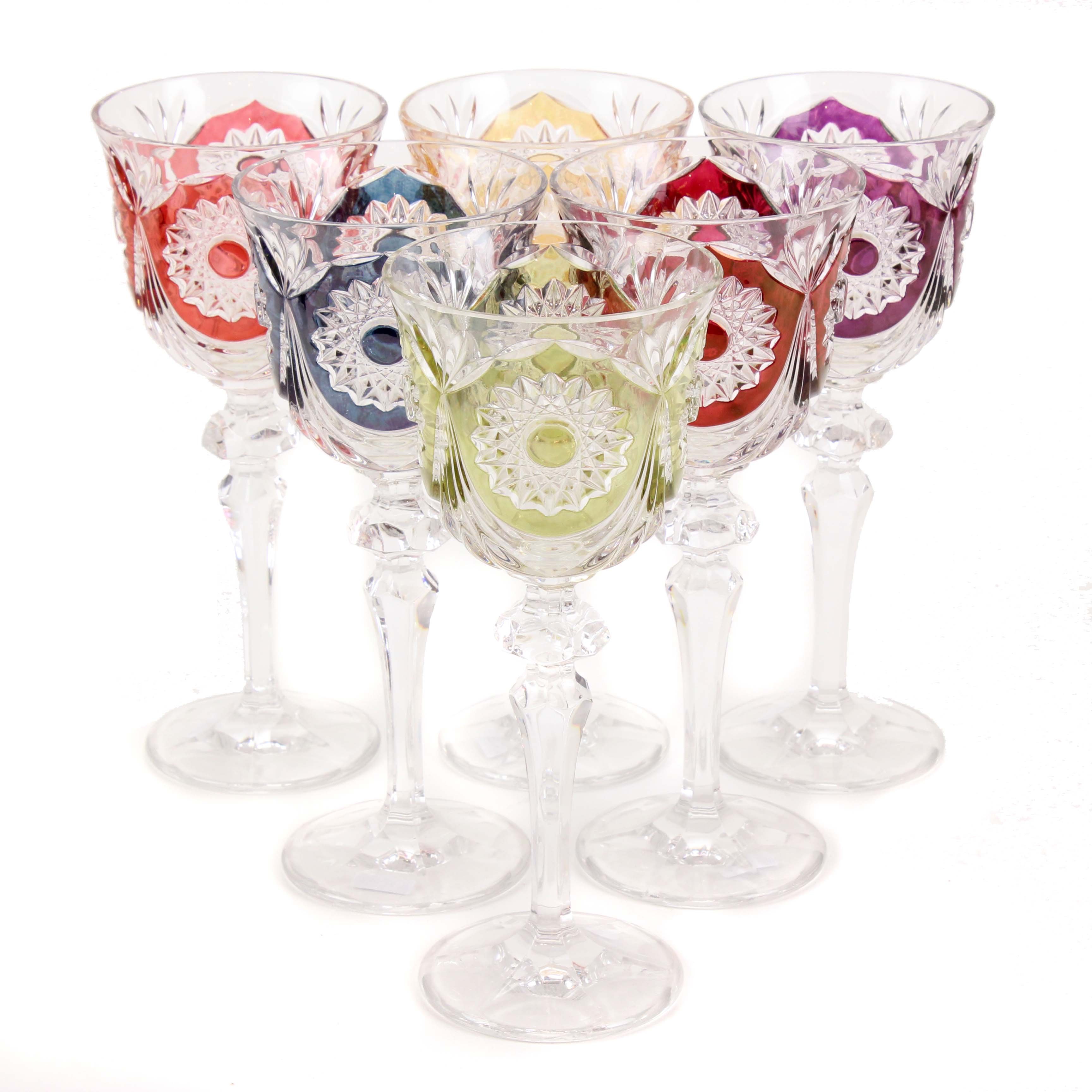 SET OF SIX GLASSES, MID C 20th.