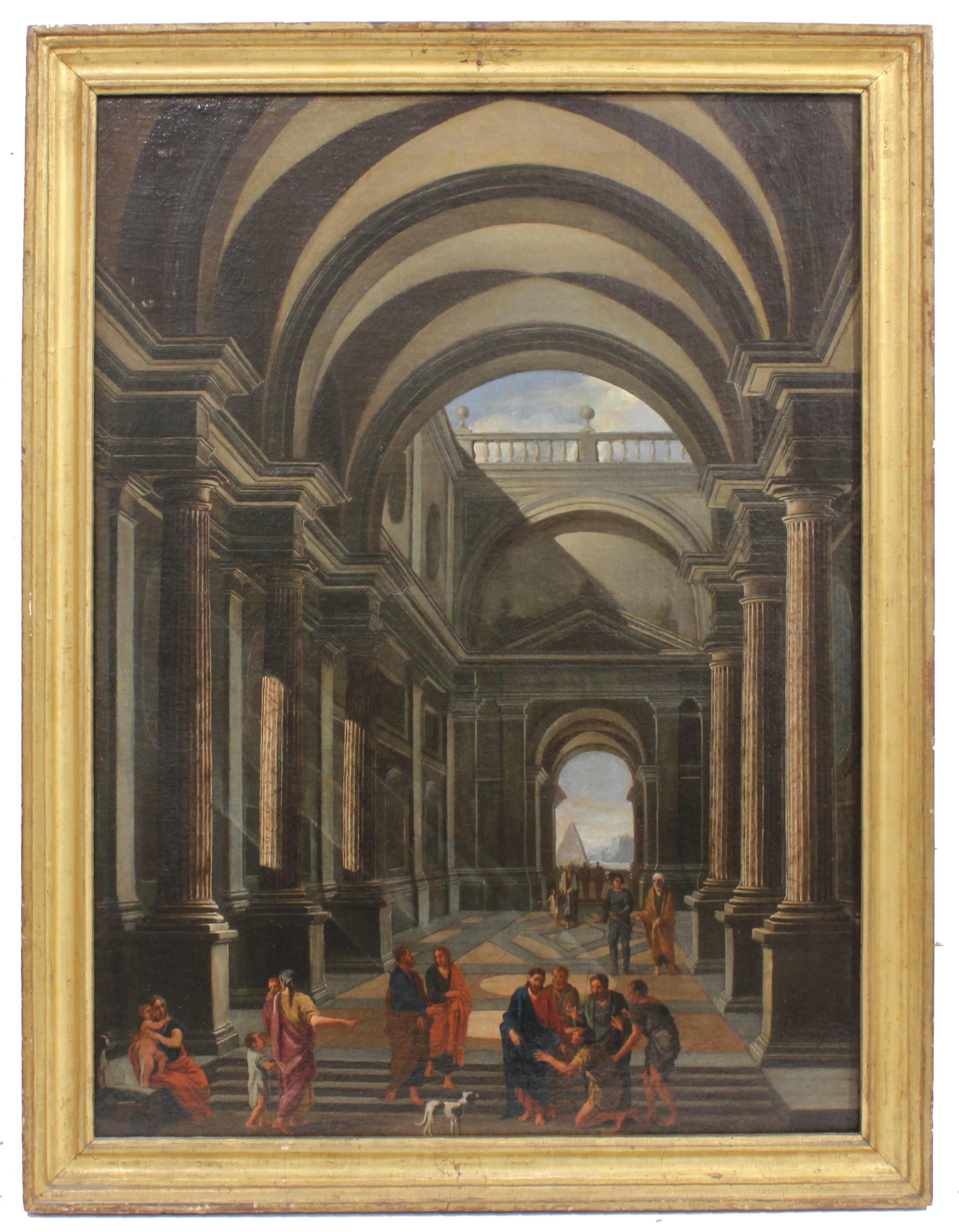 ITALIAN SCHOOL, END  C17th.  " RELIGIOUS SCENE".