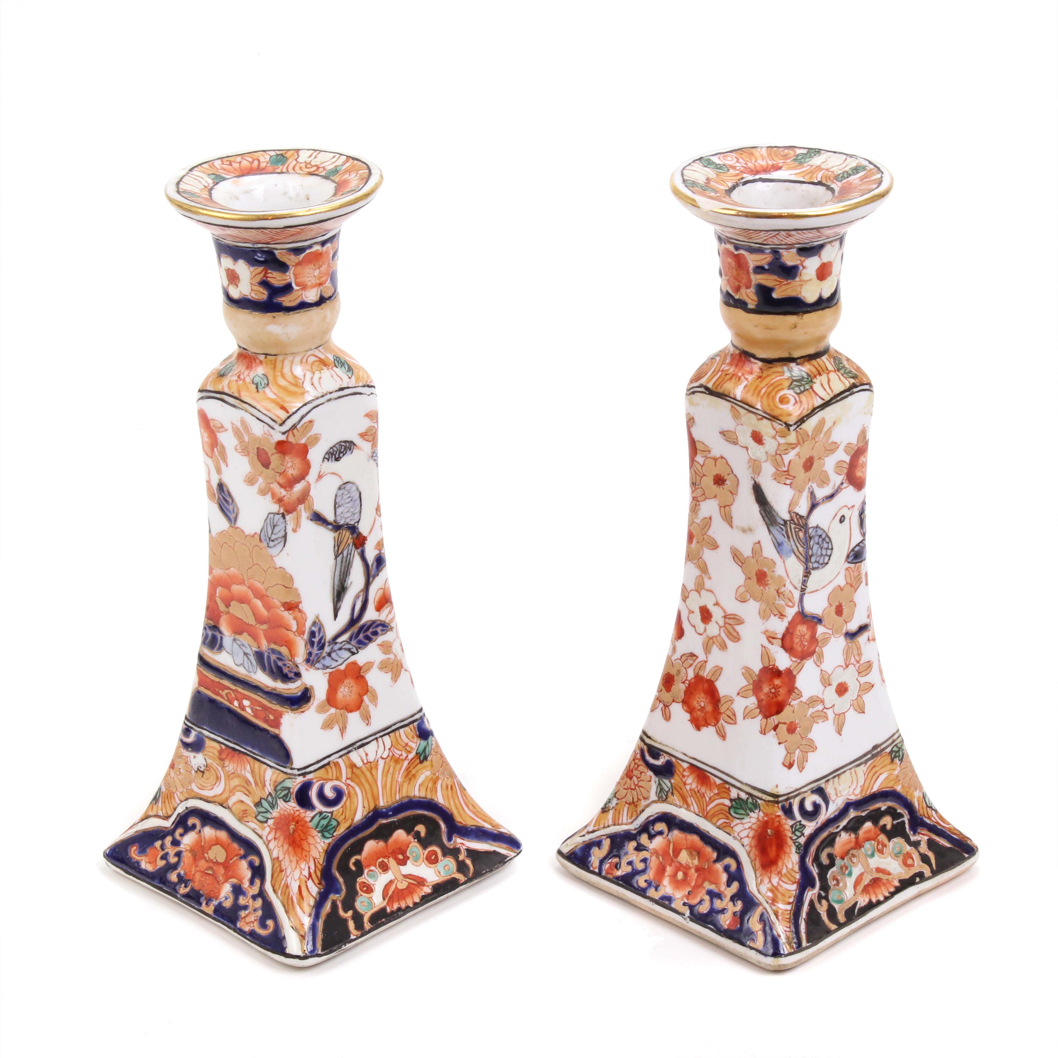 PAIR OF JAPANESE CANDLESTICKS, C19th.