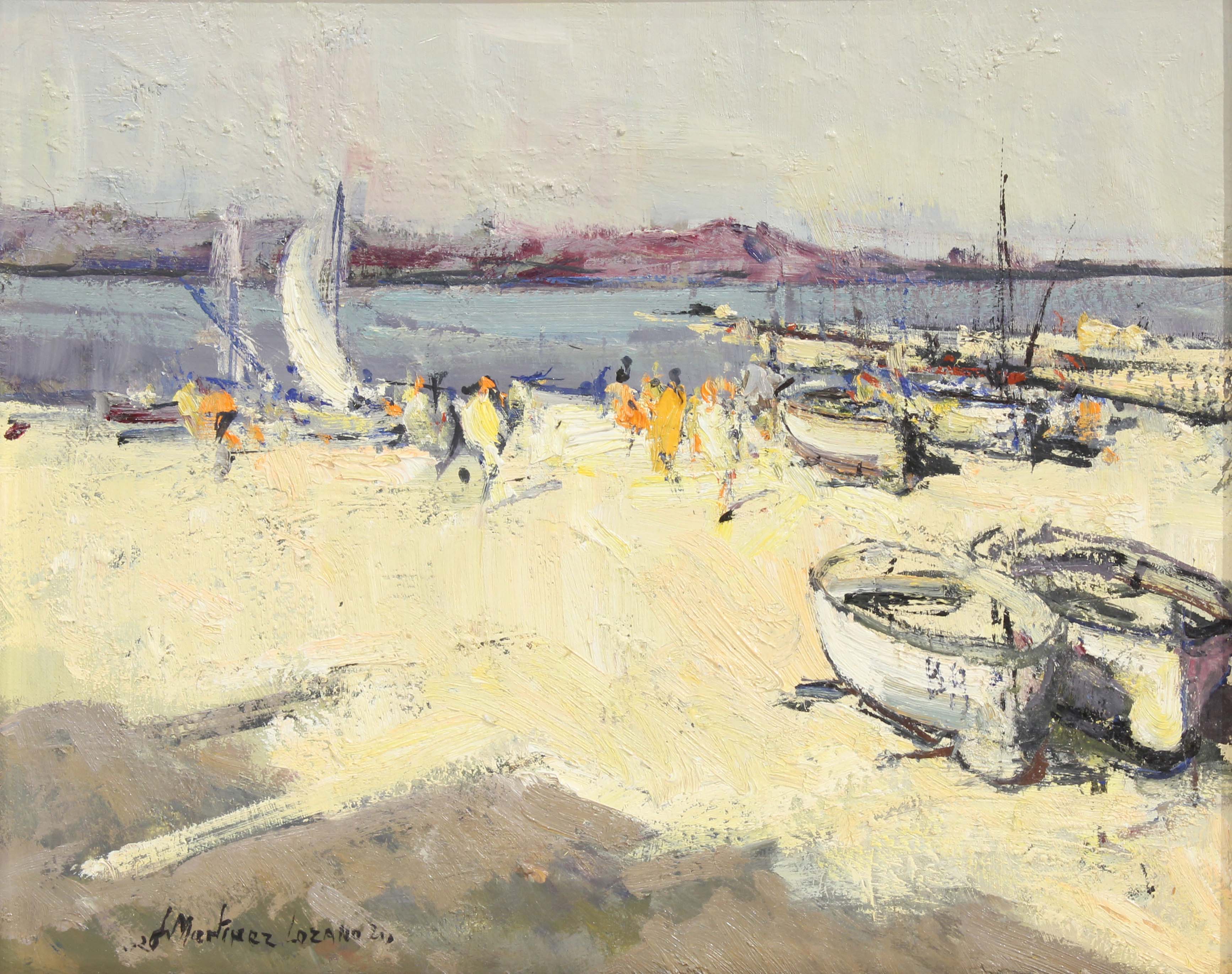 JOSEP MARTINEZ LOZANO (1923-2006). "BOATS ON THE BEACH"&#39;