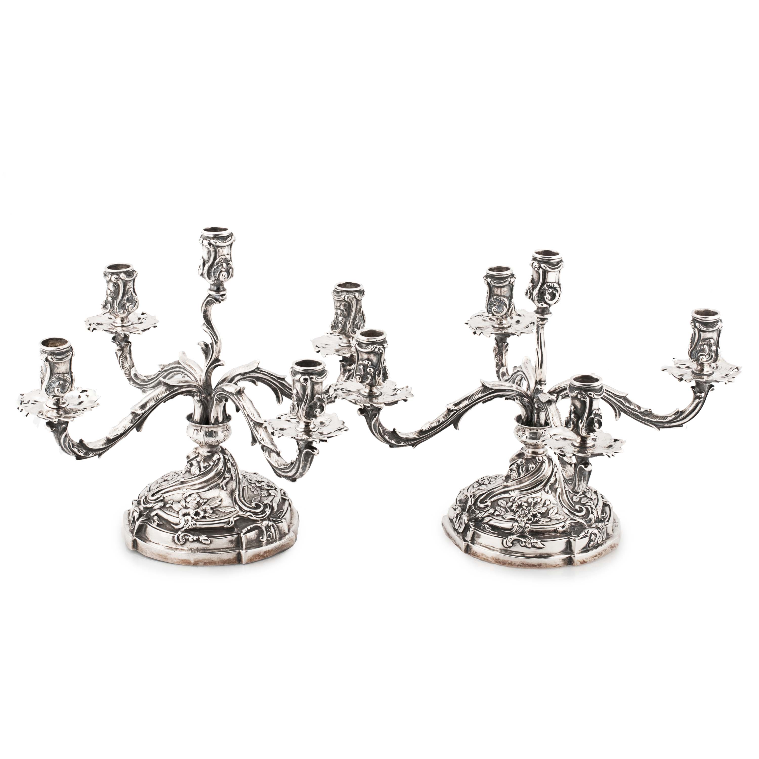 MOSTANY LLOPART. PAIR OF SILVER CANDLESTICKS, C20th.