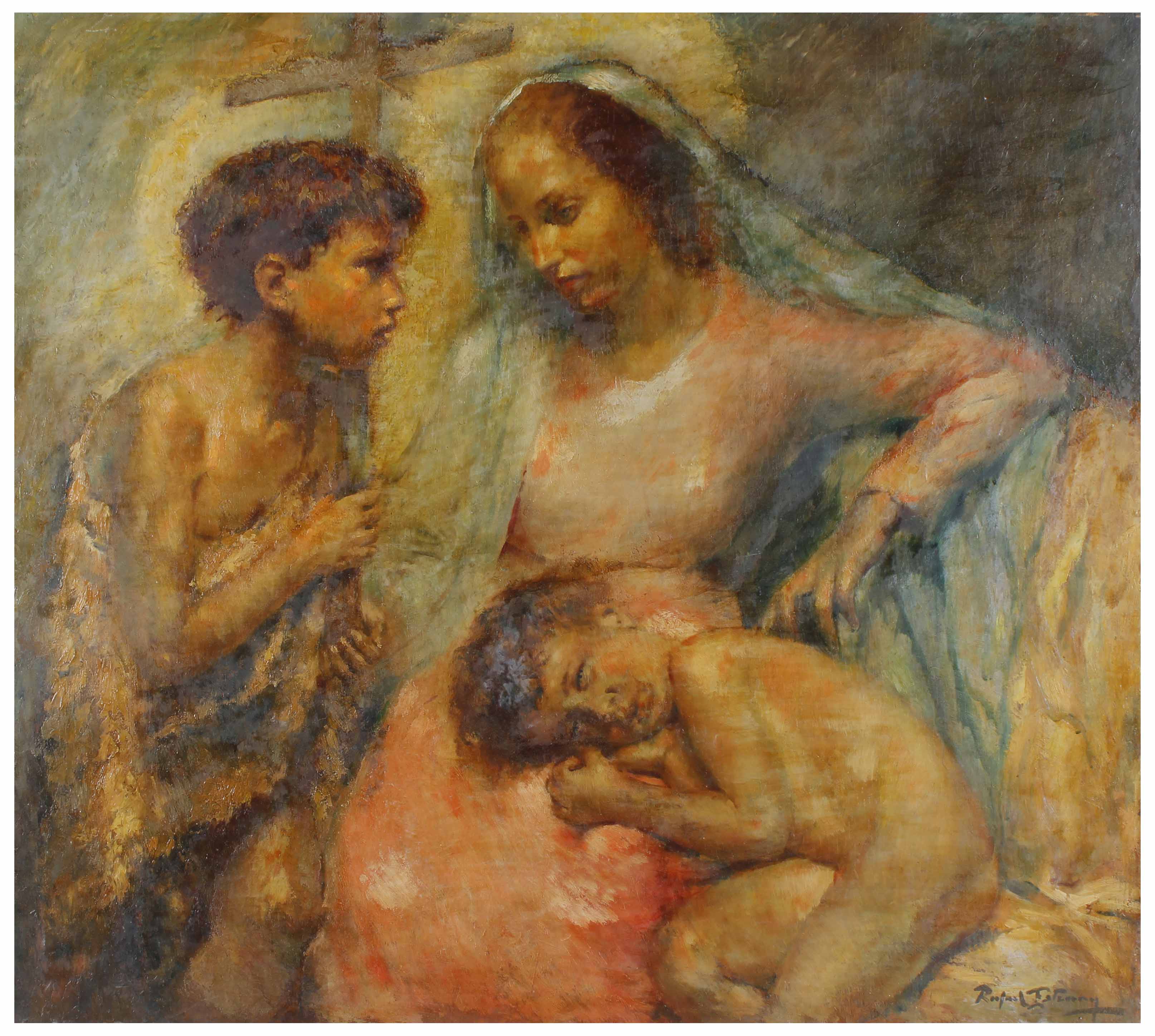 RAFAEL ESTRANY Y ROS (1884-1958). "MADONNA WITH JESUS AND S