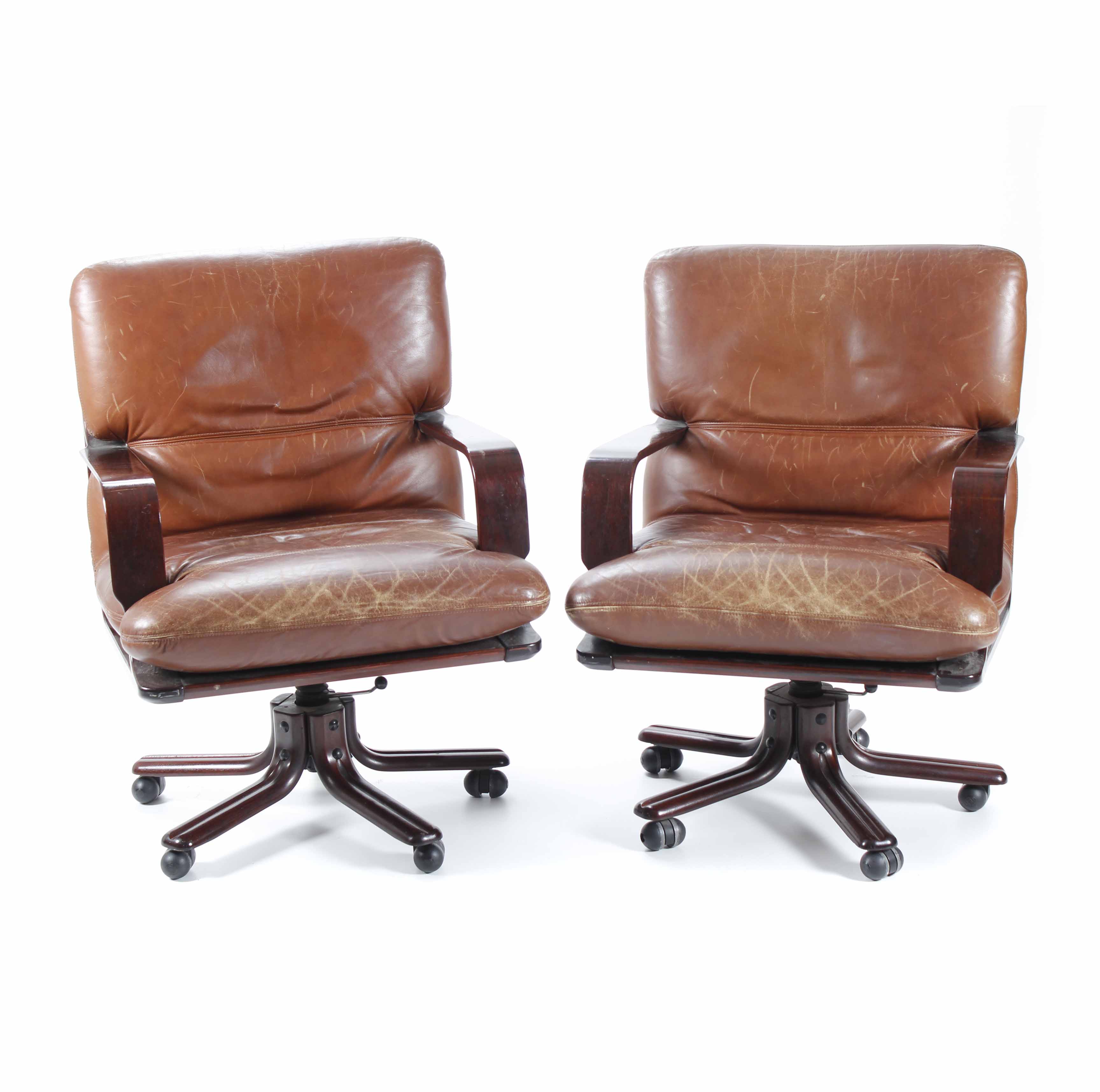 PAIR OF OFFICE SWIVEL CHAIRS, 1960&#39;s.