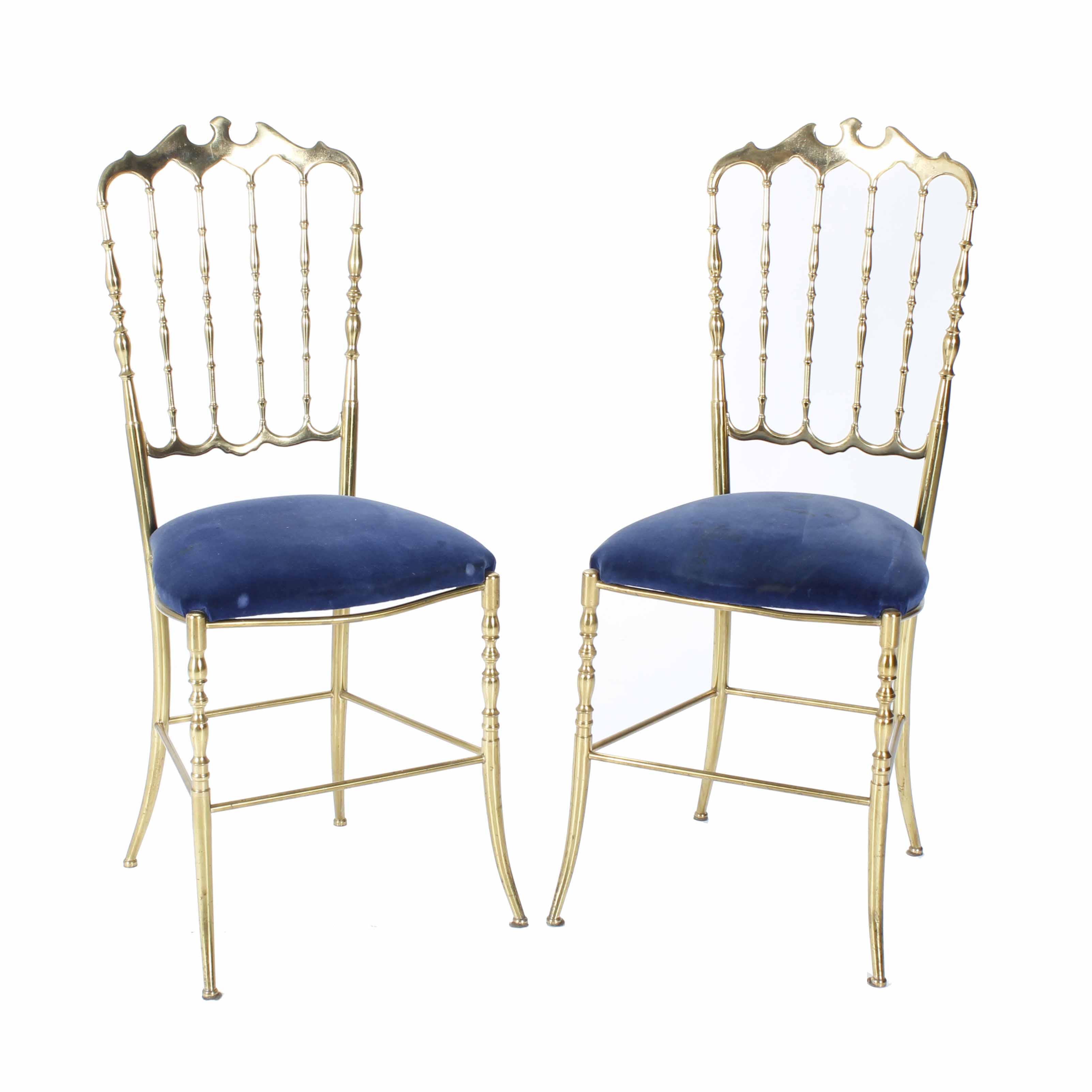 PAIR OF CHIAVARI CHAIRS, 1950&#39;s.