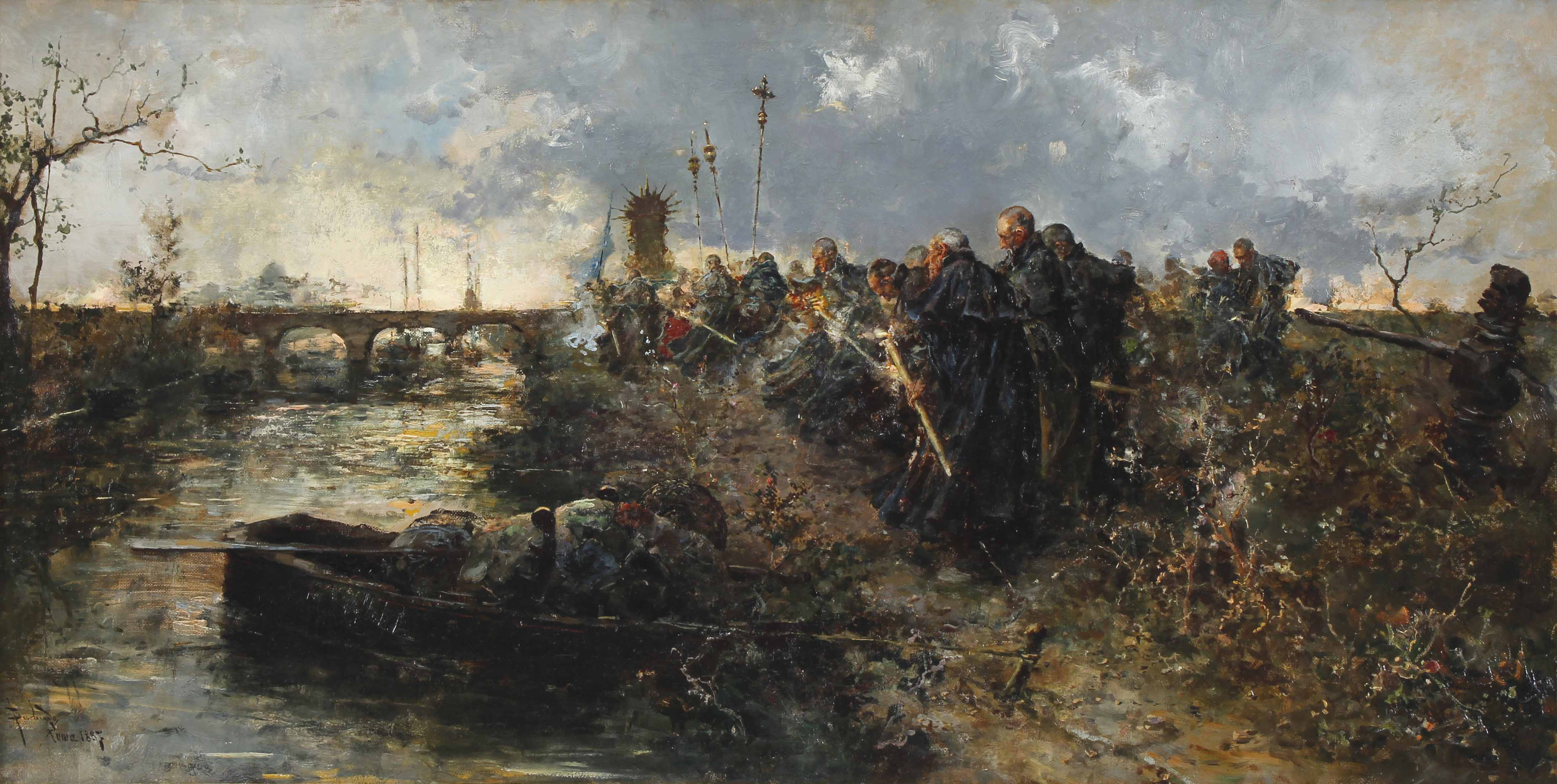 SALVADOR SÁNCHEZ BARBUDO (1857-1917). "PROCESSION", 1887.