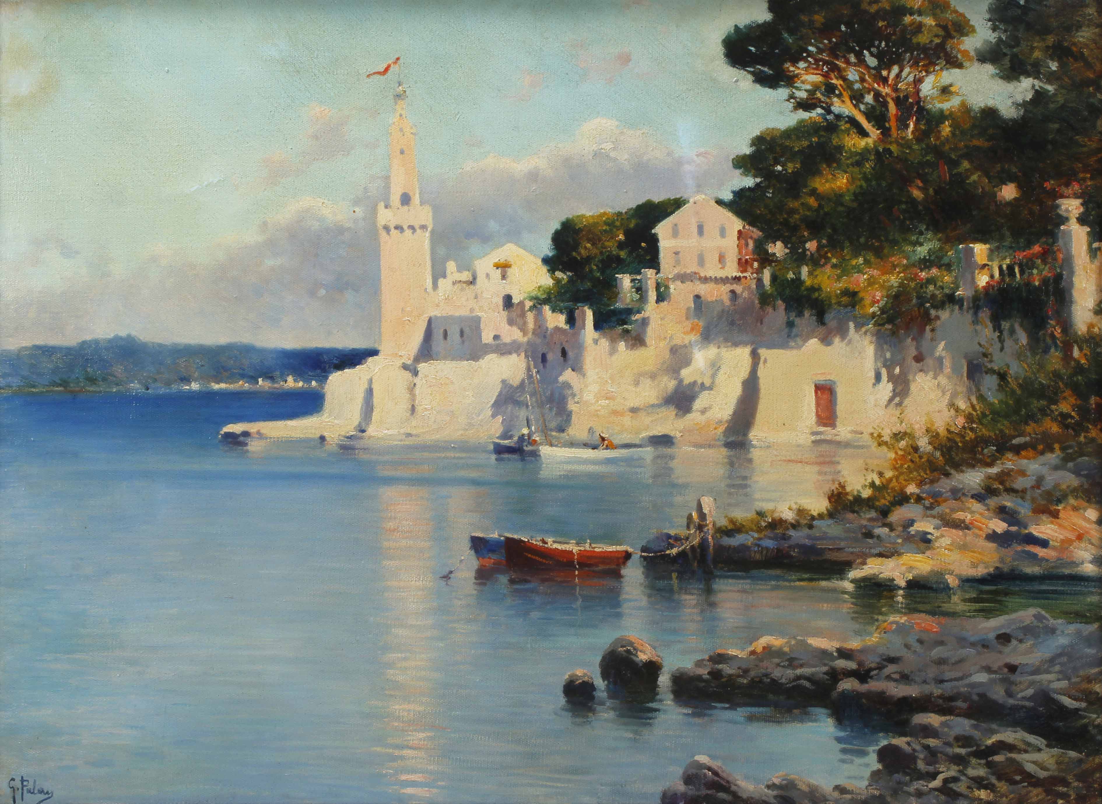 GENARO PALAU ROMERO (1866-1933). "VIEW OF PORTOPÍ, MALLORCA