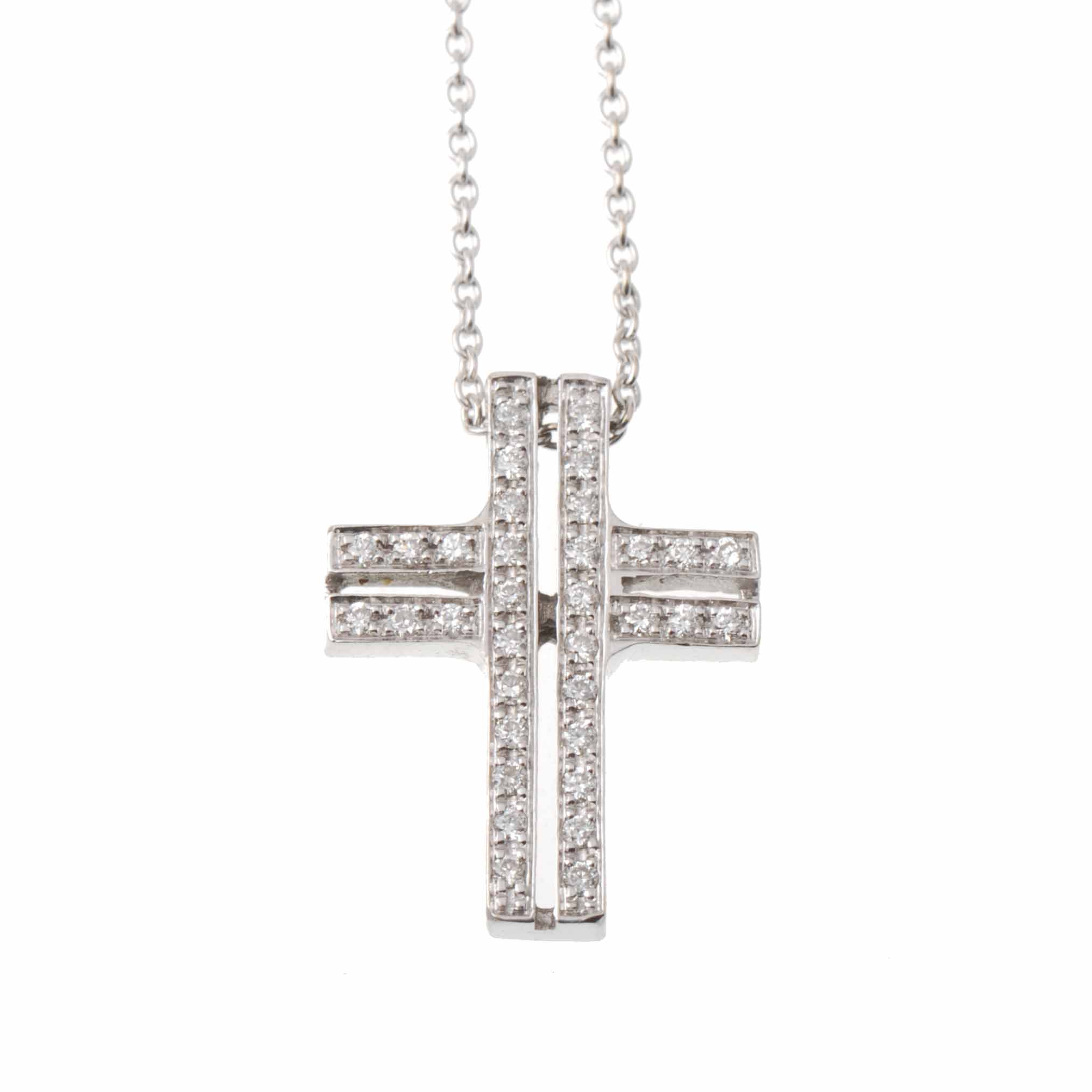 DIAMONDS CROSS WITH CHAIN.