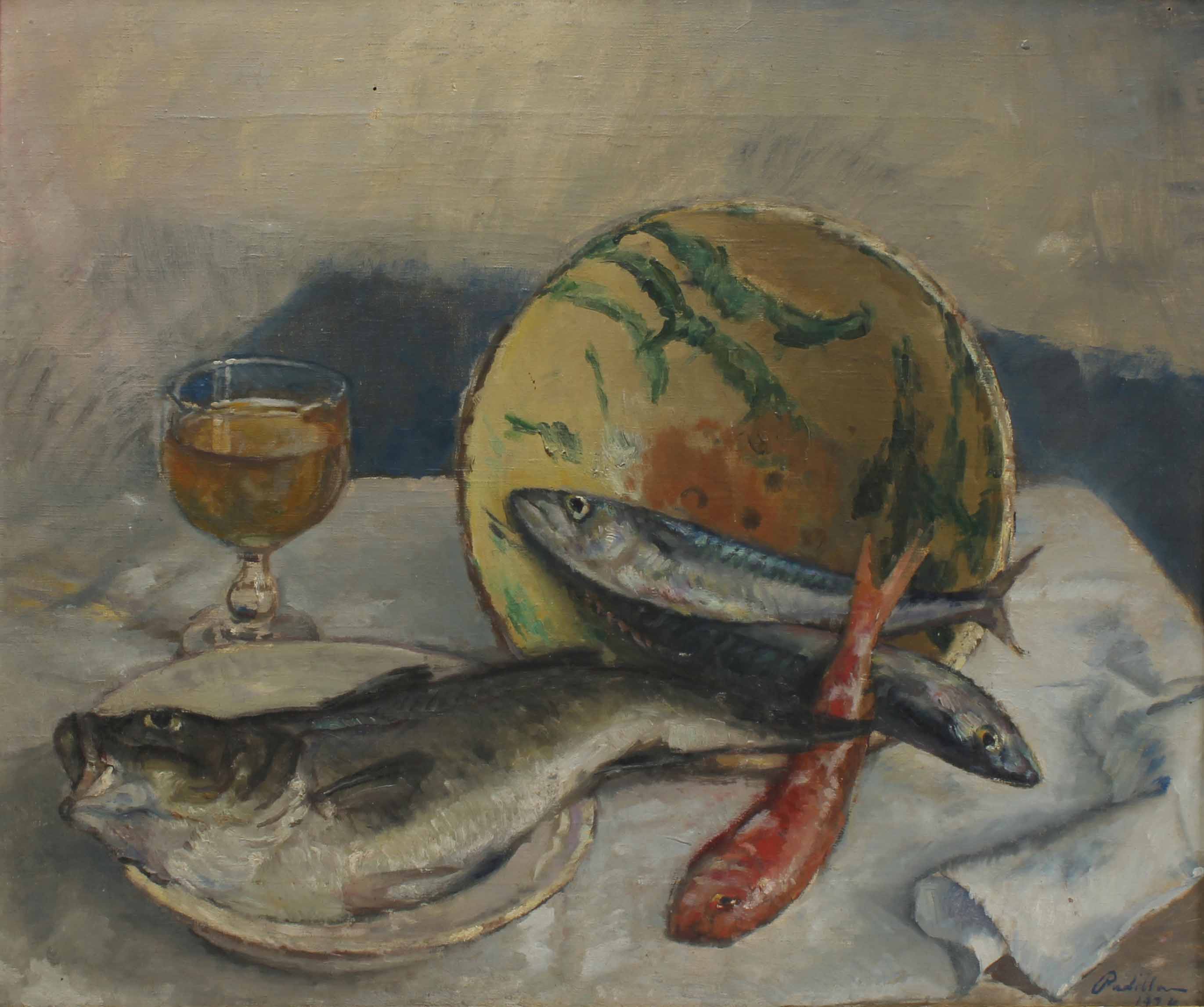 RAFAEL MARTÍNEZ PADILLA (1878-1961). "STILL LIFE WITH FISH"