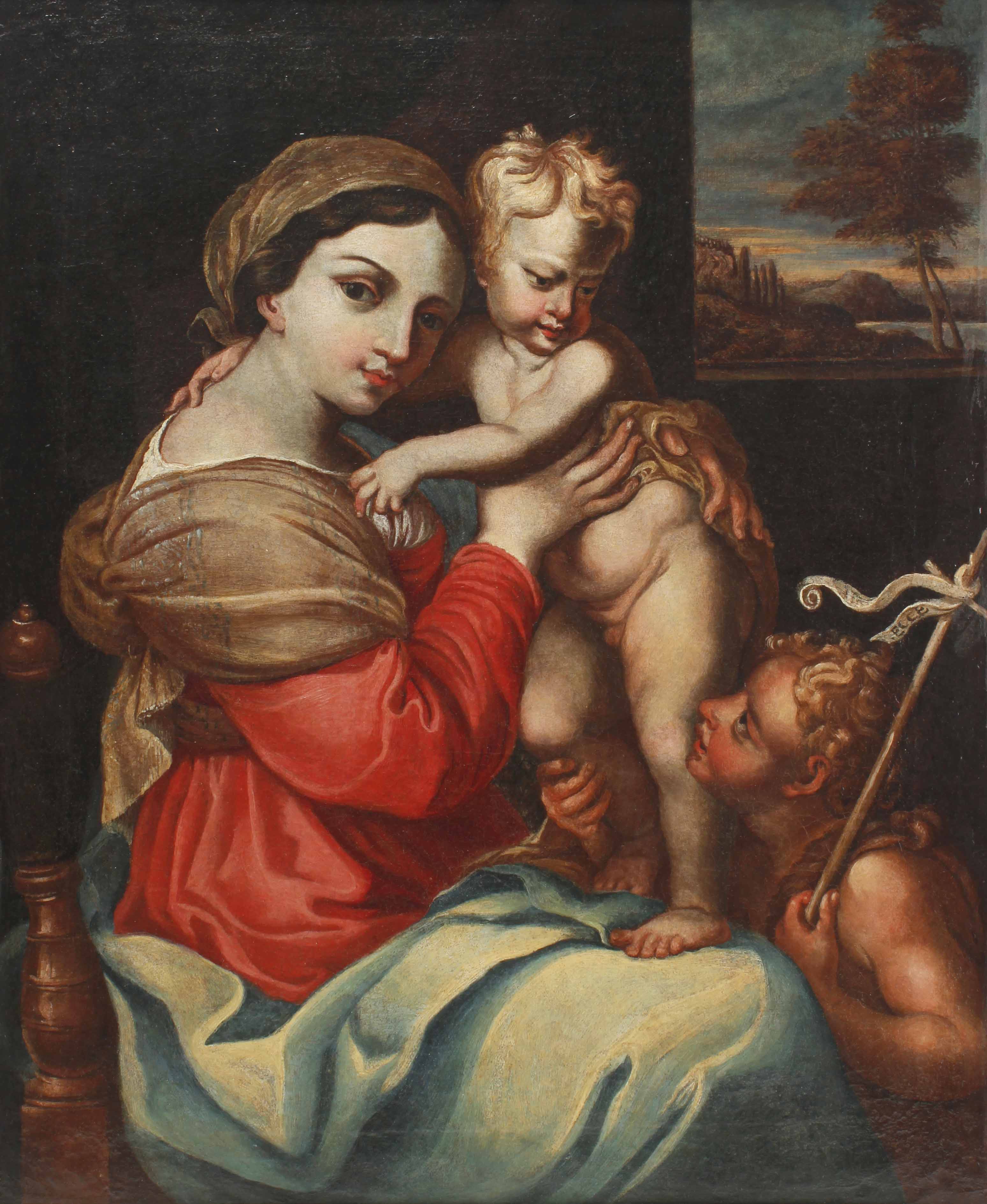 18TH CENTURY ITALIAN SCHOOL "MADONNA WITH CHILD JESUS AND S