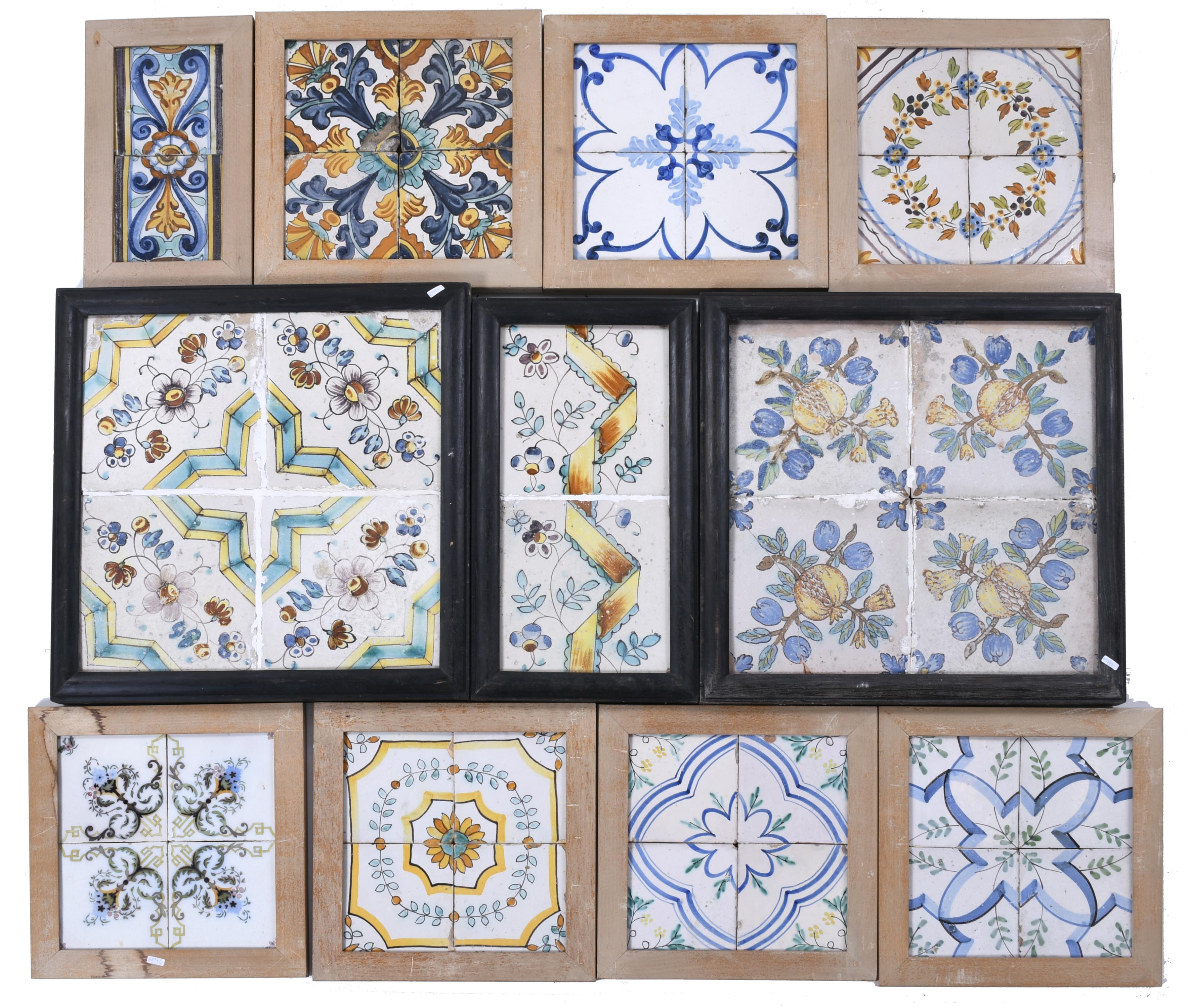 LOT OF CATALAN "DE MOSTRA" TILES, 18TH AND 19TH CENTURIES.