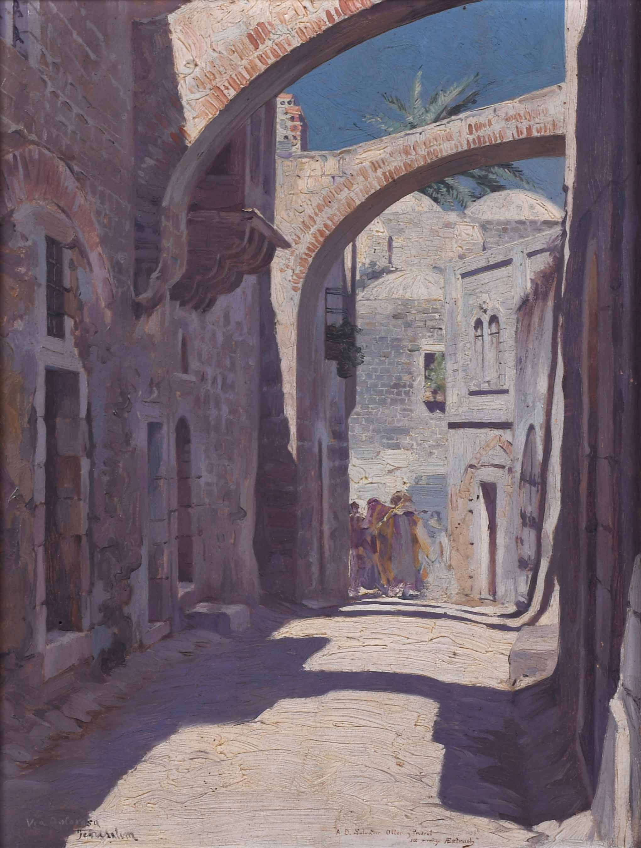 ANTONI ESTRUCH BROS (1872-1957).  "VIA DOLOROSA, JERUSALEM"