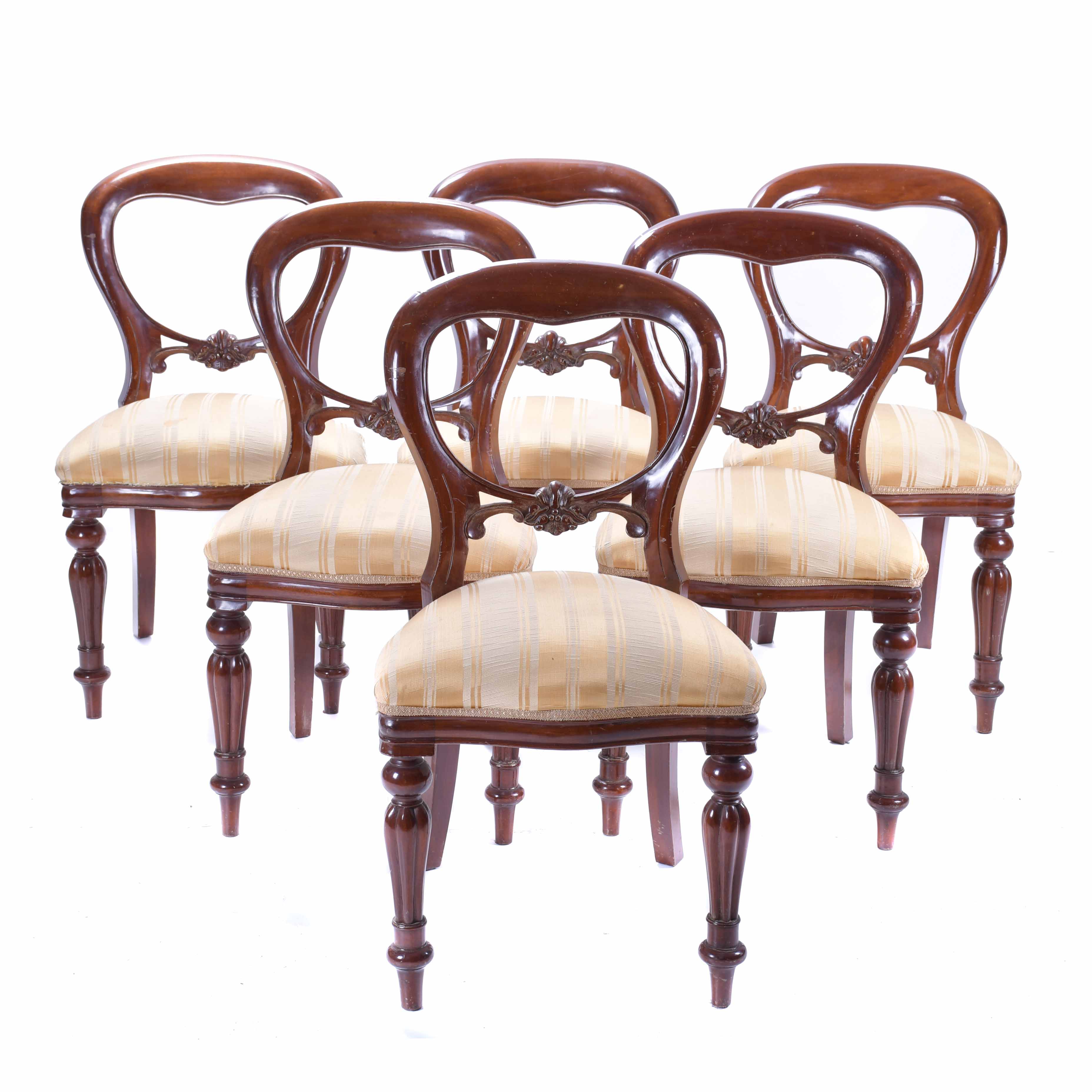 SET OF SIX VICTORIAN STYLE CHAIRS, MID 20TH CENTURY.