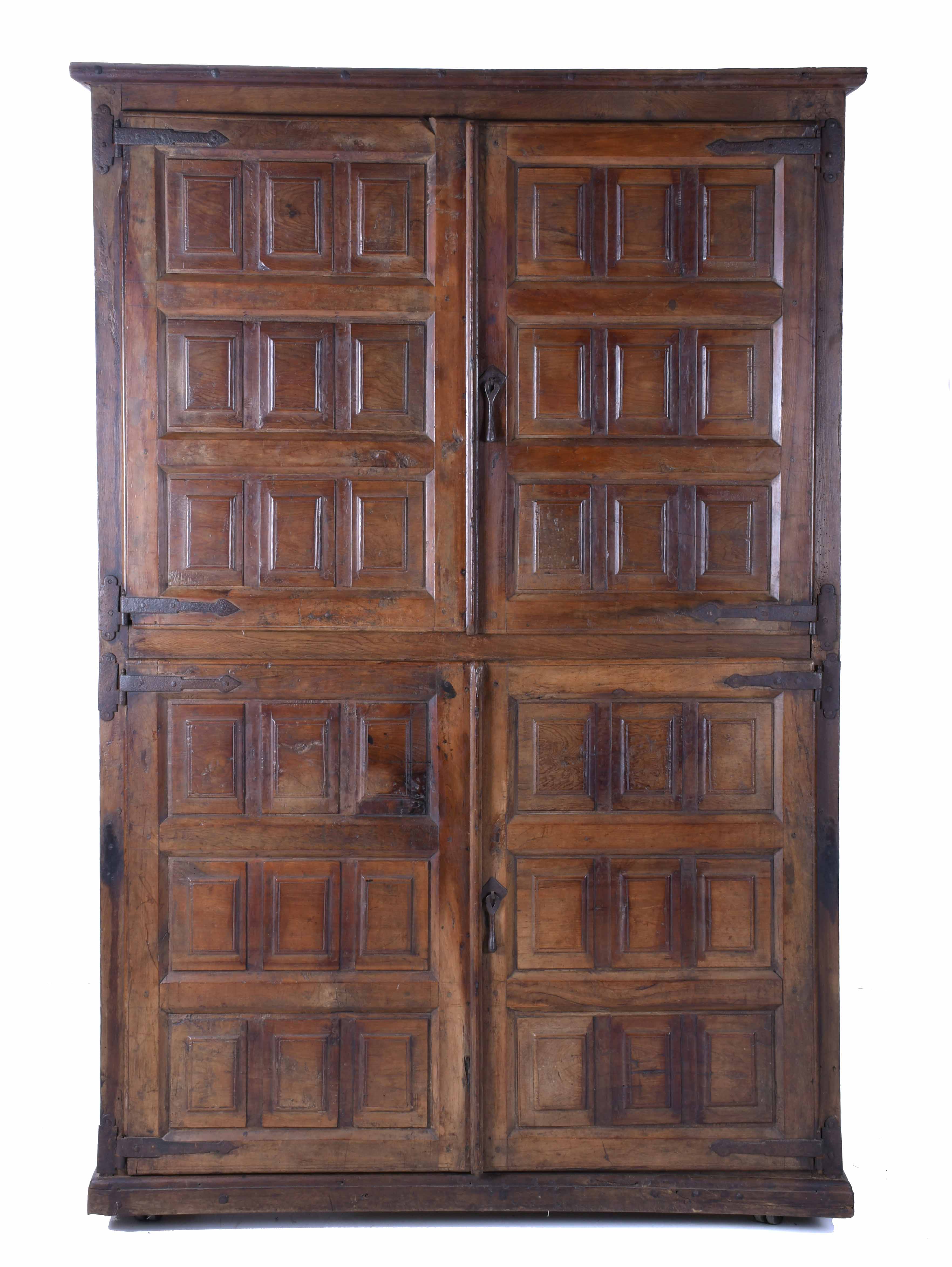 CASTILIAN TWO-BODY WARDROBE, 18TH CENTURY WITH LATER TRANSF