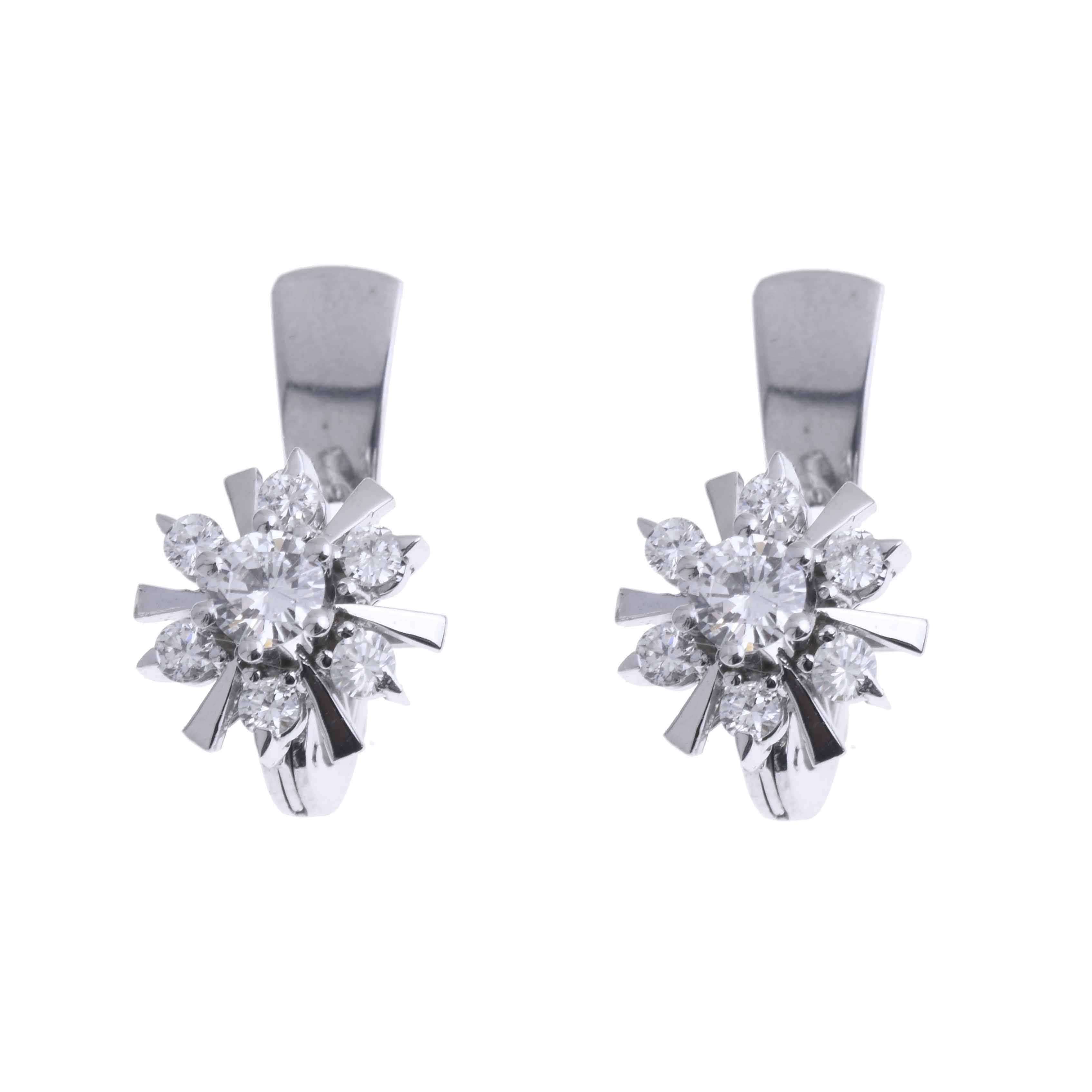 DIAMONDS ROSETTE EARRINGS.