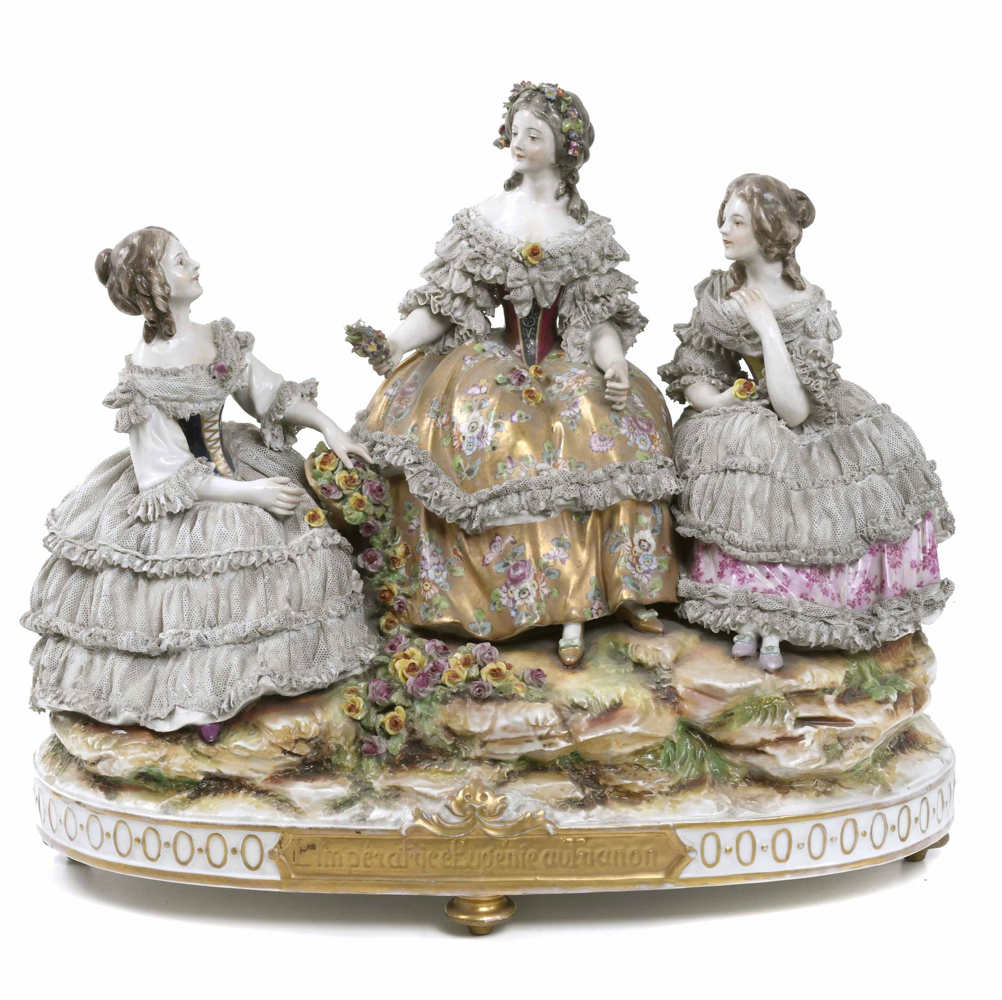 GERMAN PORCELAIN GROUP "L&#39;IMPÉRATRICE EUGÉNIE AU TRIANON", 