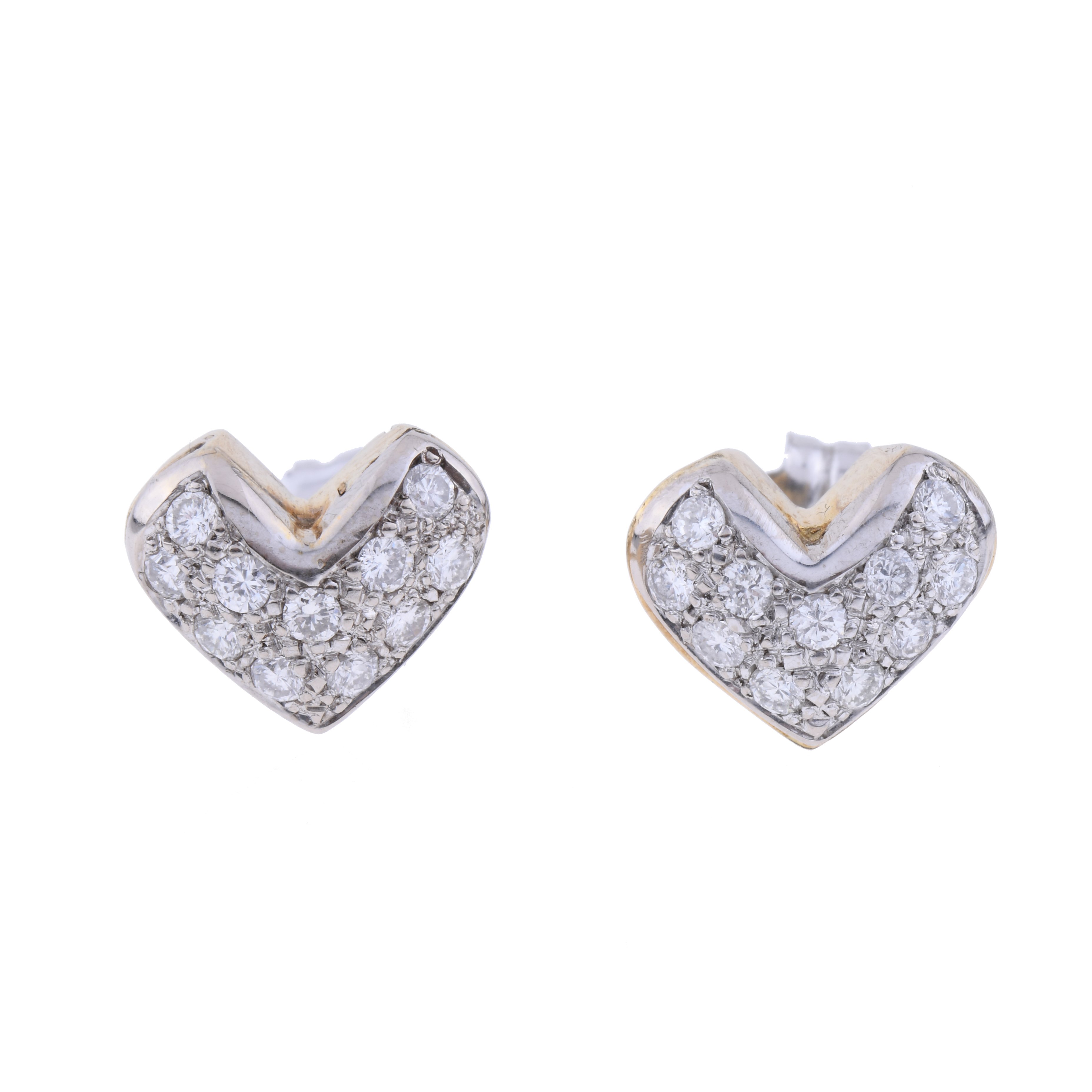 DIAMONDS HEART EARRINGS.