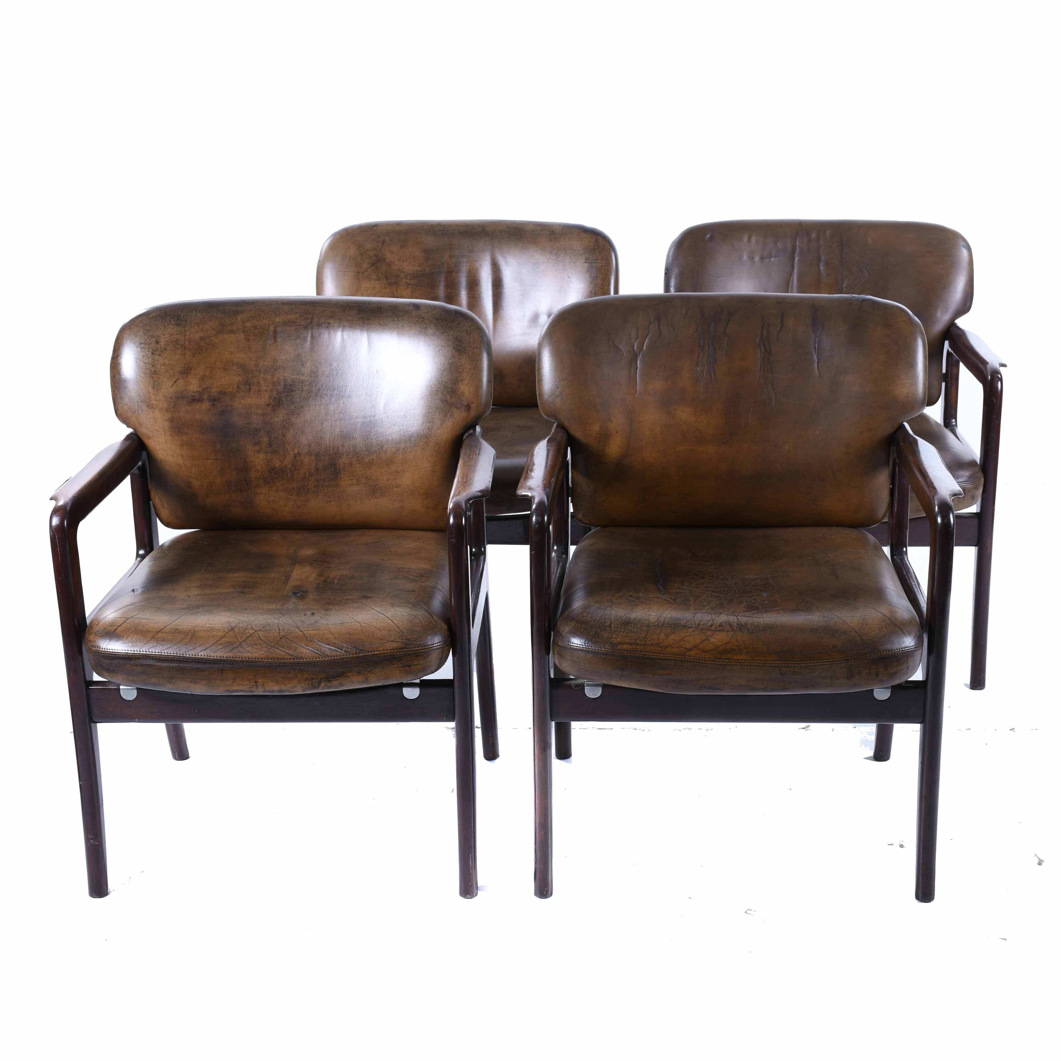 SET OF FOUR NORDIC ARMCHAIRS, SECOND HALF OF THE 20TH CENTU