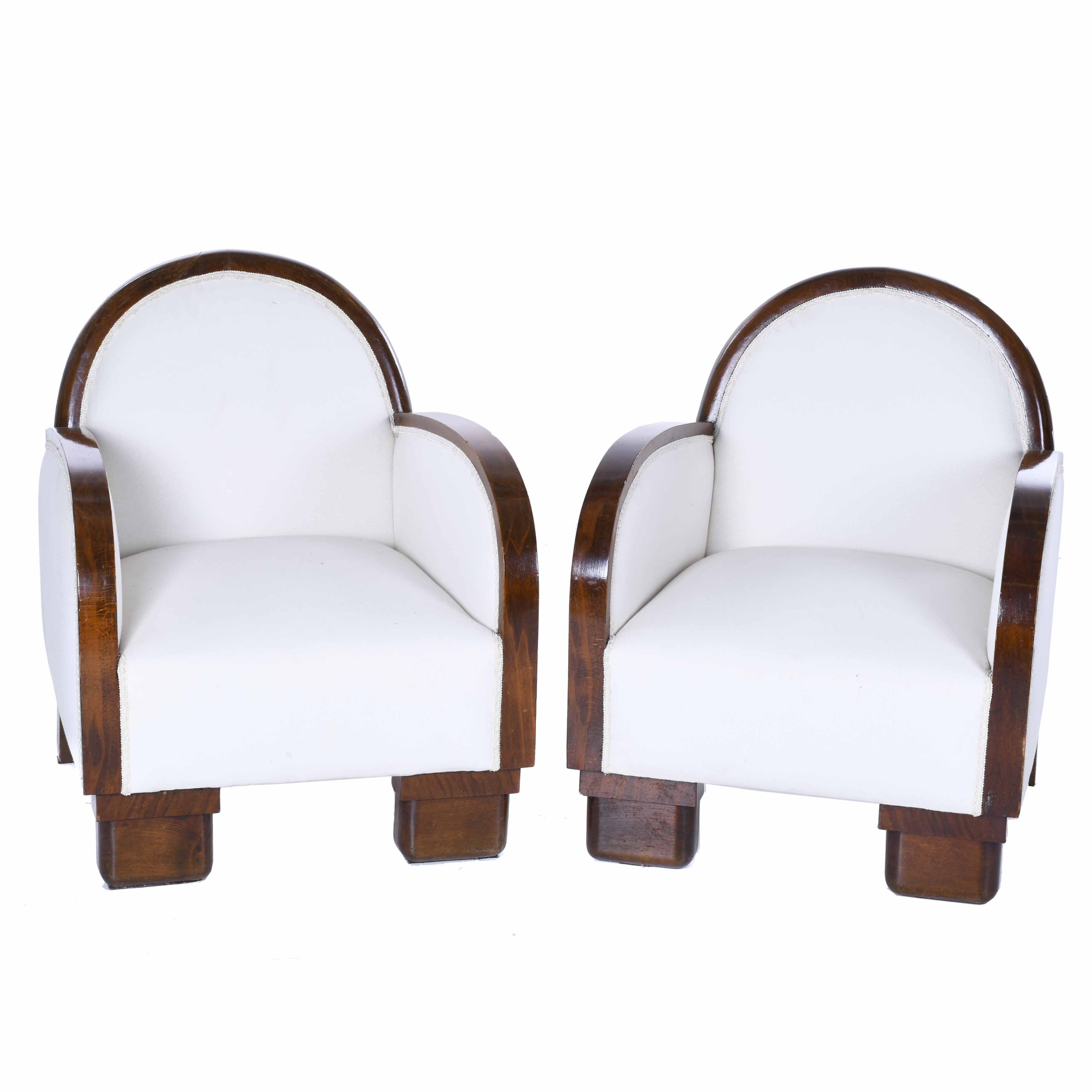 PAIR OF ART DÉCO STYLE ARMCHAIRS, MID 20TH CENTURY.