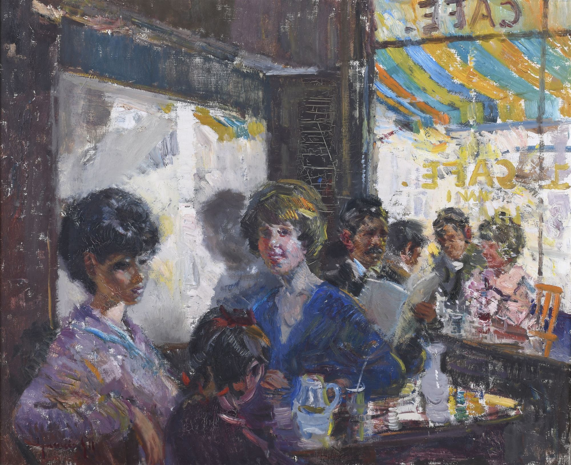 IGNACIO GIL (1913-2003). "INTERIOR DE UN CAFÉ".